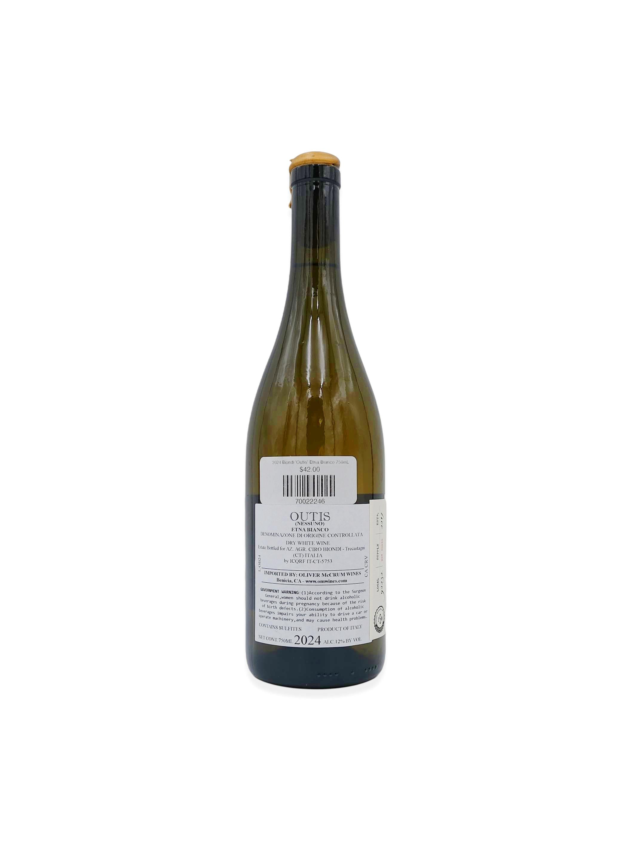 2024 Biondi 'Outis' Etna Bianco 750mL