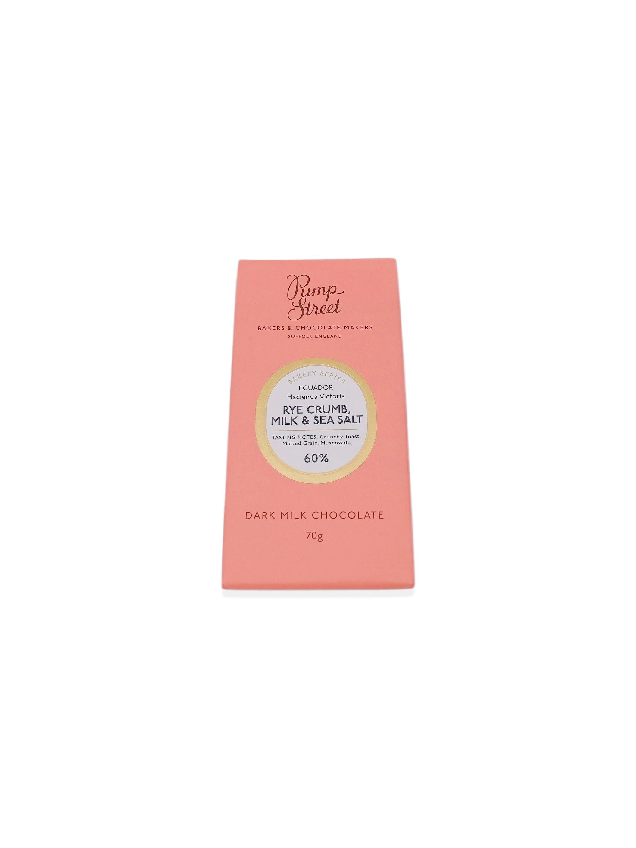 Pump Street Rye Crumb, Milk + Sea Salt 60% Chocolate 70g
