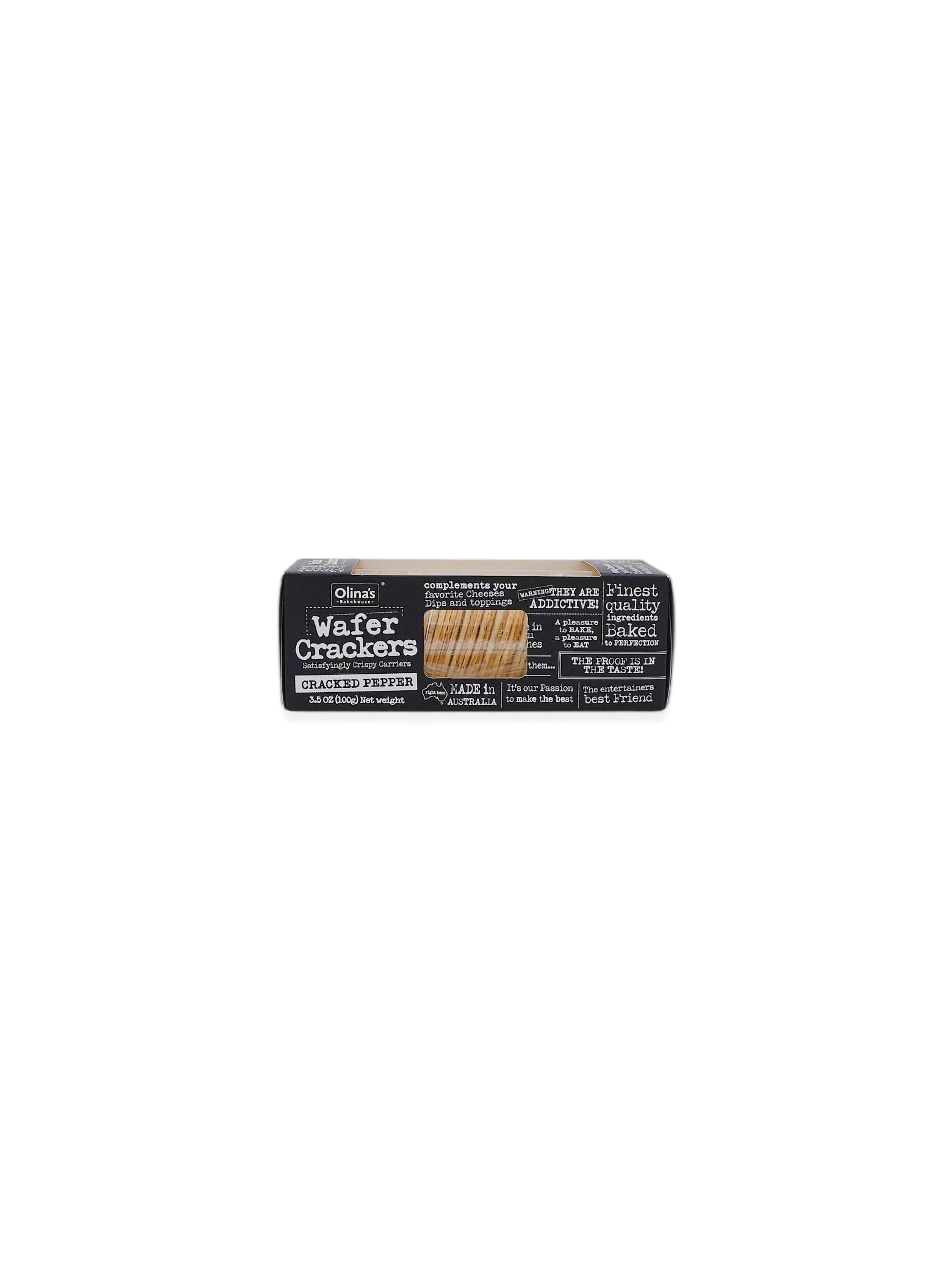 Olina's Cracked Pepper Wafer Crackers 3.5oz