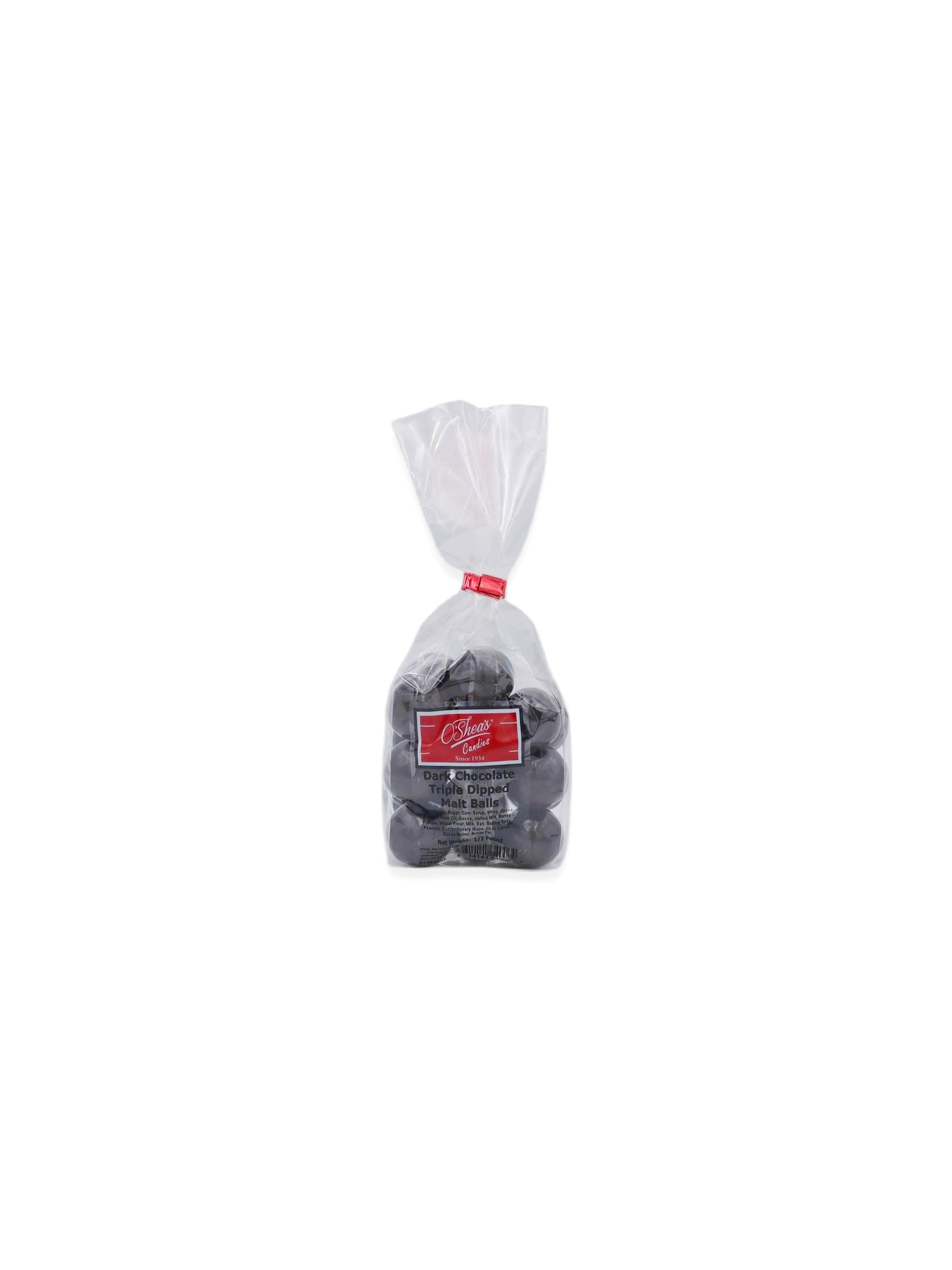 O'Shea's Candies Sweet Shop Dark Chocolate Triple Dip Malt Balls 1/2lb