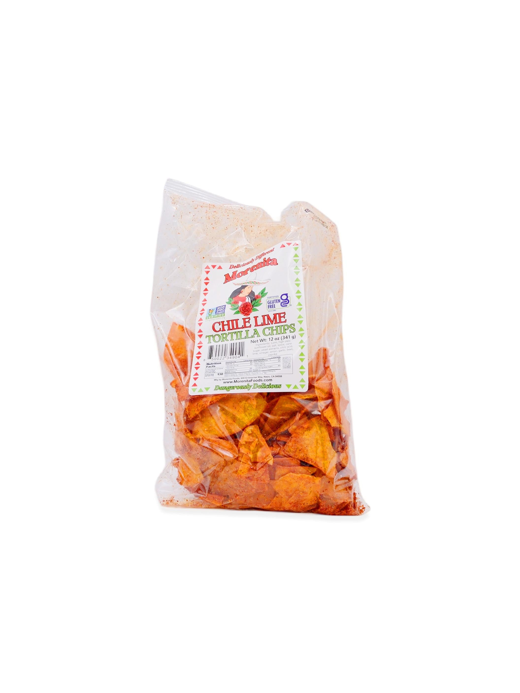 Morenita Spicy Chile Lime Artisan Corn Tortilla Chips - Gluten Free 14oz/397g