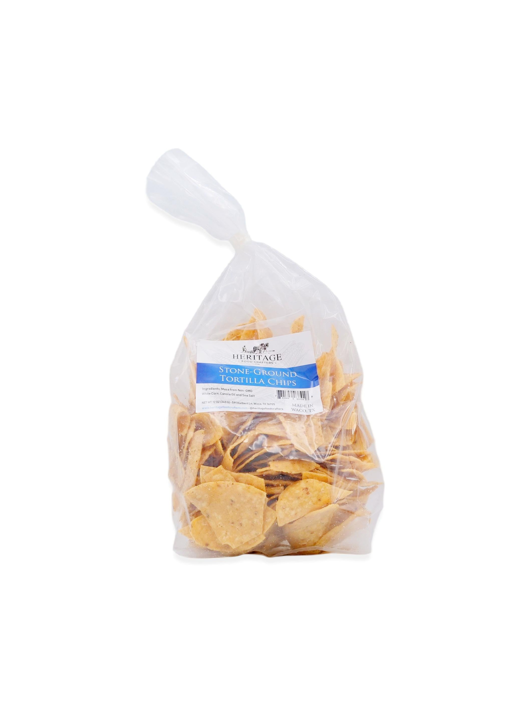 Heritage Food Crafters Stone Ground White Corn Tortilla Chips 12oz/340g