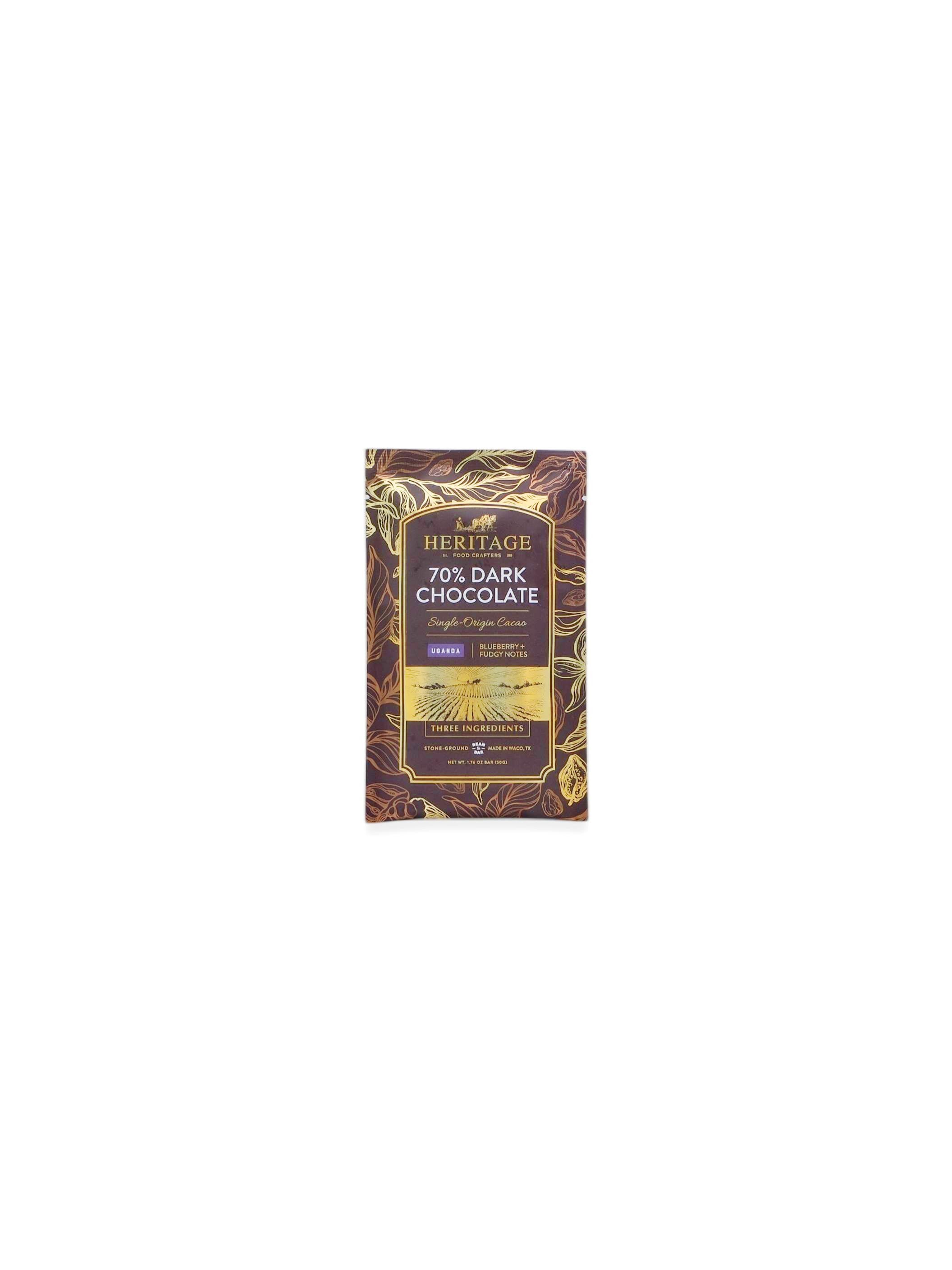 Heritage Food Crafters Uganda 70% Dark Chocolate Bar 1.76oz/50g