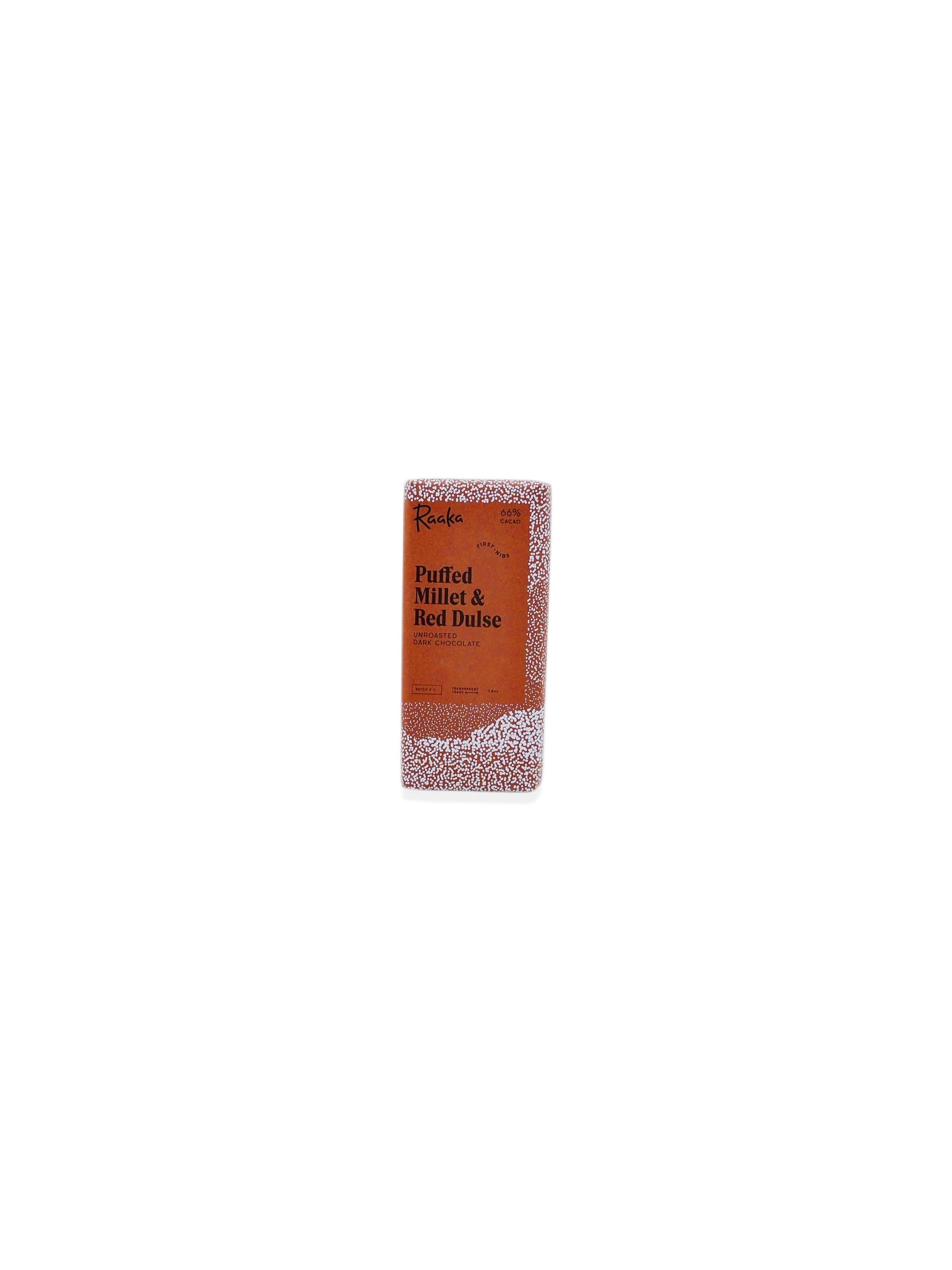 Raaka Puffed Millet & Red Dulse Chocolate Bar 66% 1.8oz