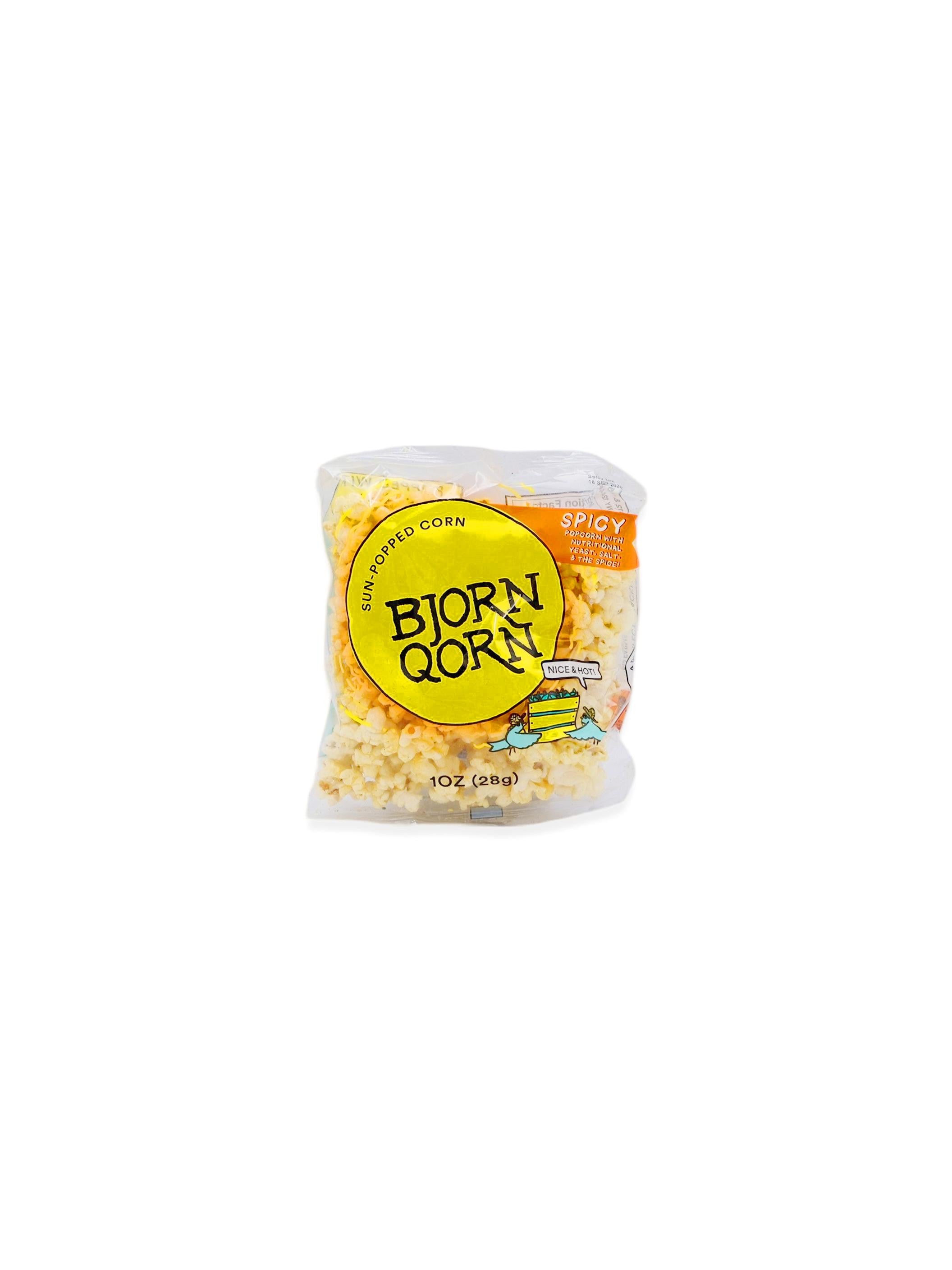 Bjorn Qorn Spicy Popcorn 1oz