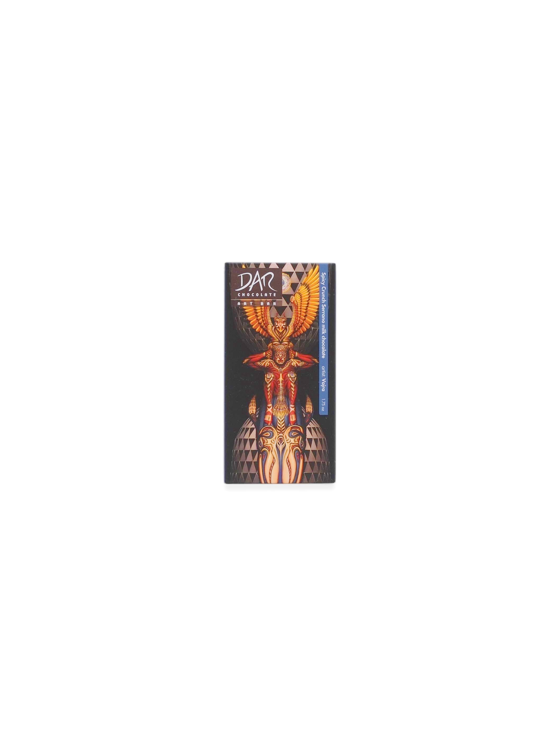 Dar Chocolate Art Bars: Crunchy Spicy 55% Milk Chocolate Cacao 1.75oz