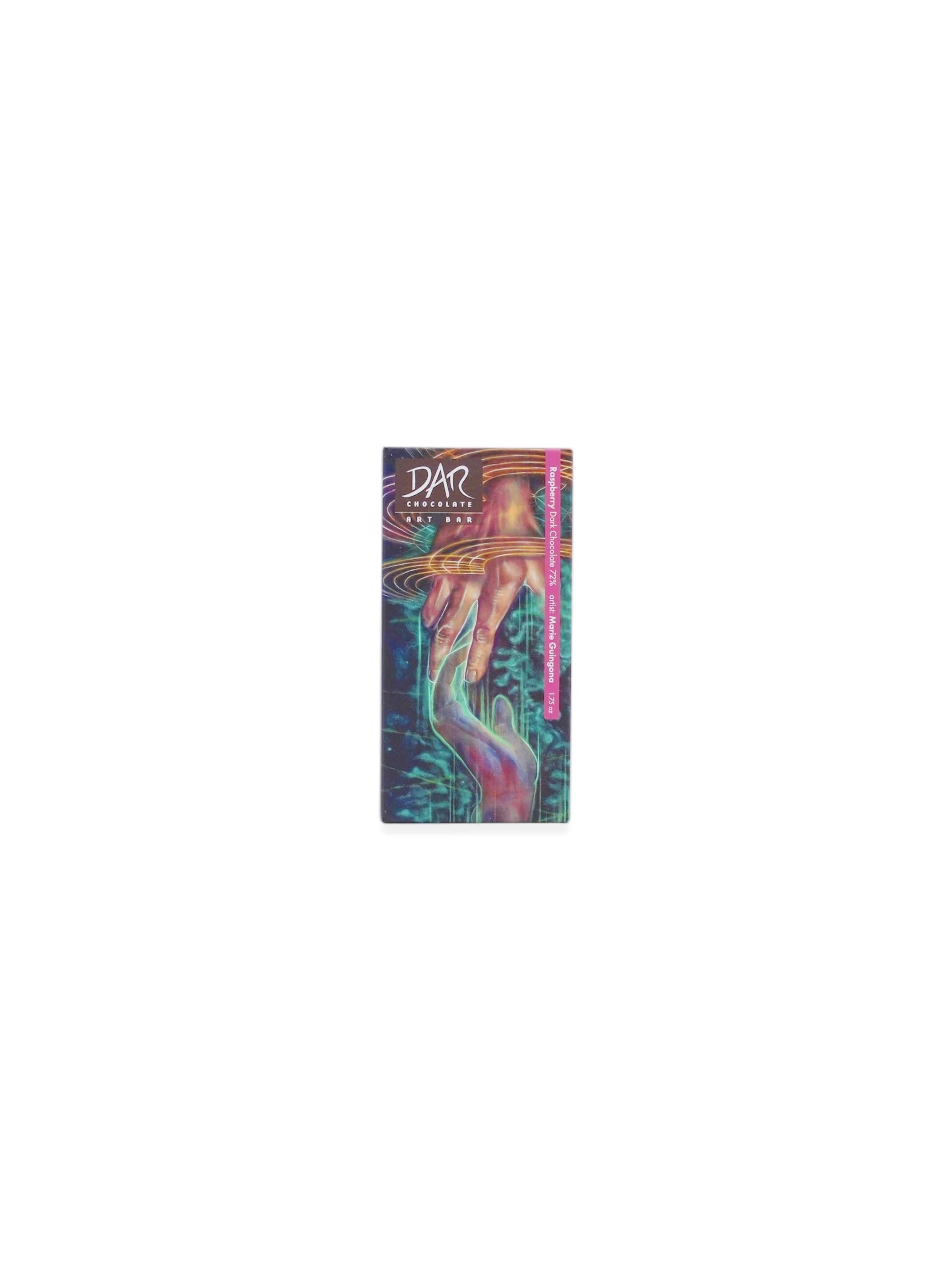 Dar Chocolate Art Bars: Raspberry 72% Vegan Dark Chocolate 1.75oz