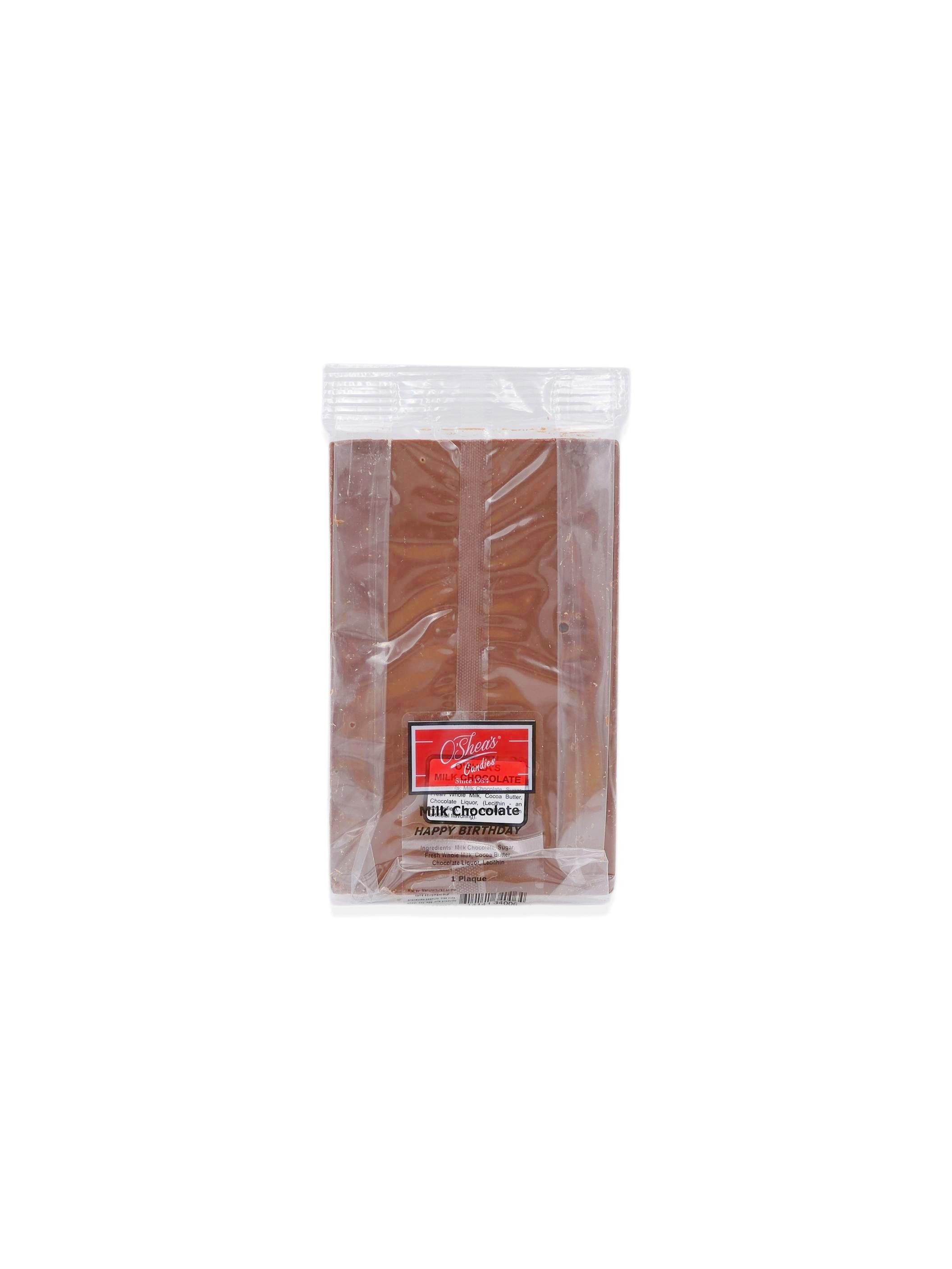O'Shea's Candies Sweet Shop O’Novelty Jumbo Solid Milk Chocolate Happy Birthday Plaque 4oz/113g