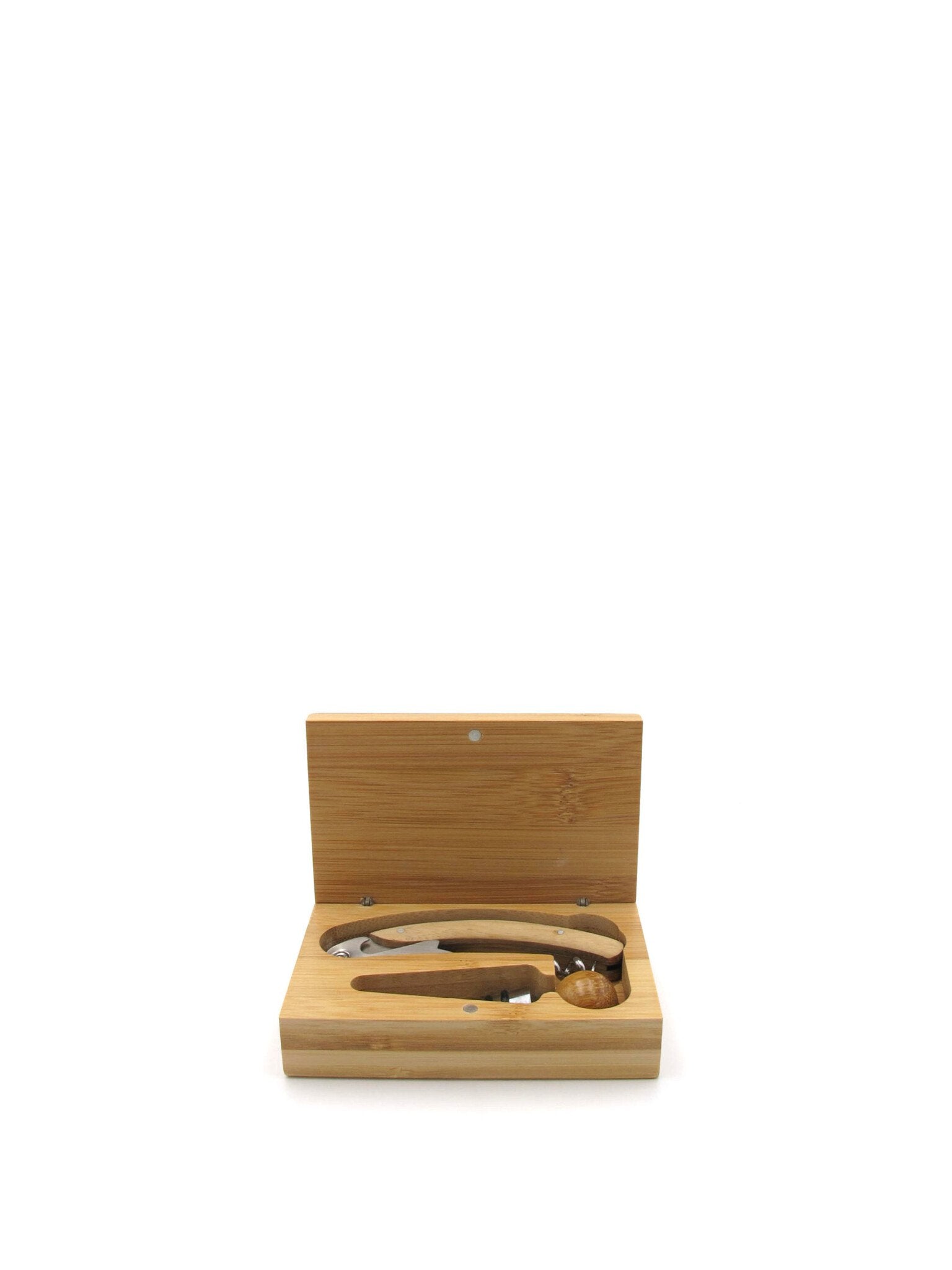 2-Piece Bamboo Accessory Set Corkscrew & Stopper