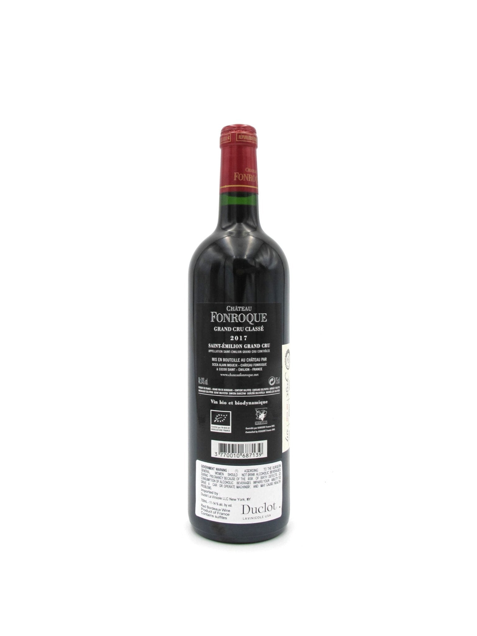 2017 Château Fonroque Saint Émilion Grand Cru Classé 750mL