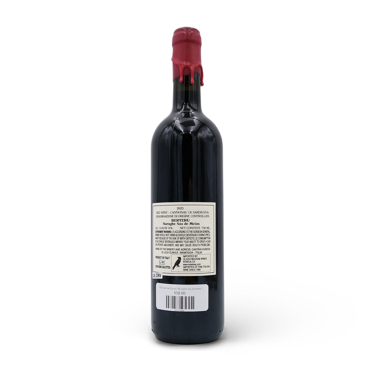 2023 Cantina Gungui 'Nuraghe Sas de Melas' Cannonau di Sardegna Berteru 750mL