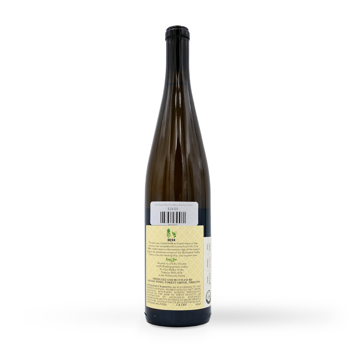 2023 Maloof 'No Clos Radio' Riesling 750mL