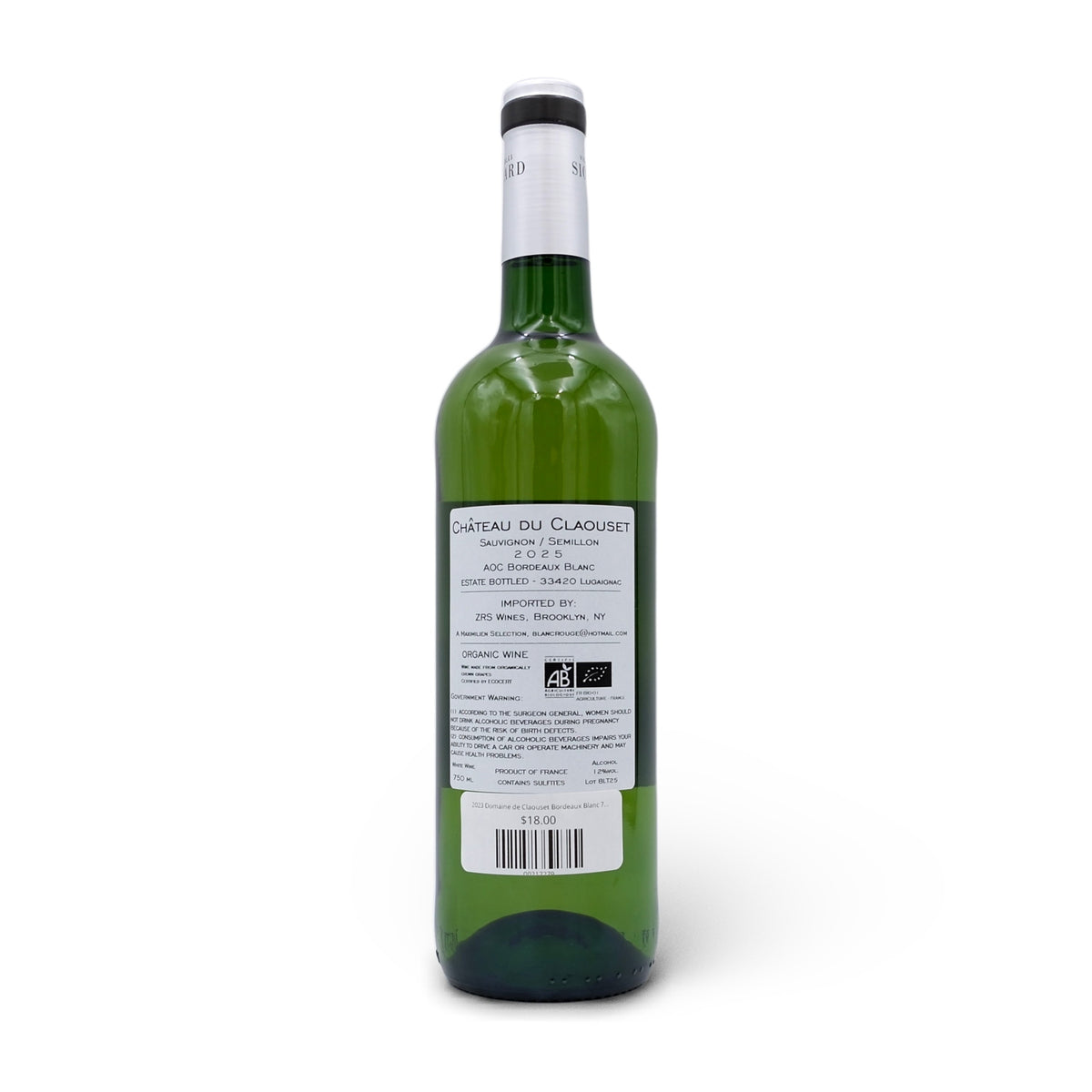 2025 Domaine de Claouset Bordeaux Blanc 750mL