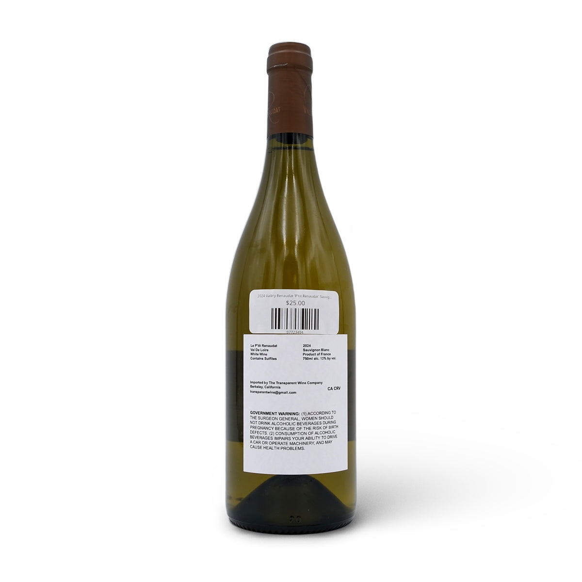 2024 Valéry Renaudat 'P'tit Renaudat' Sauvignon Blanc 750mL