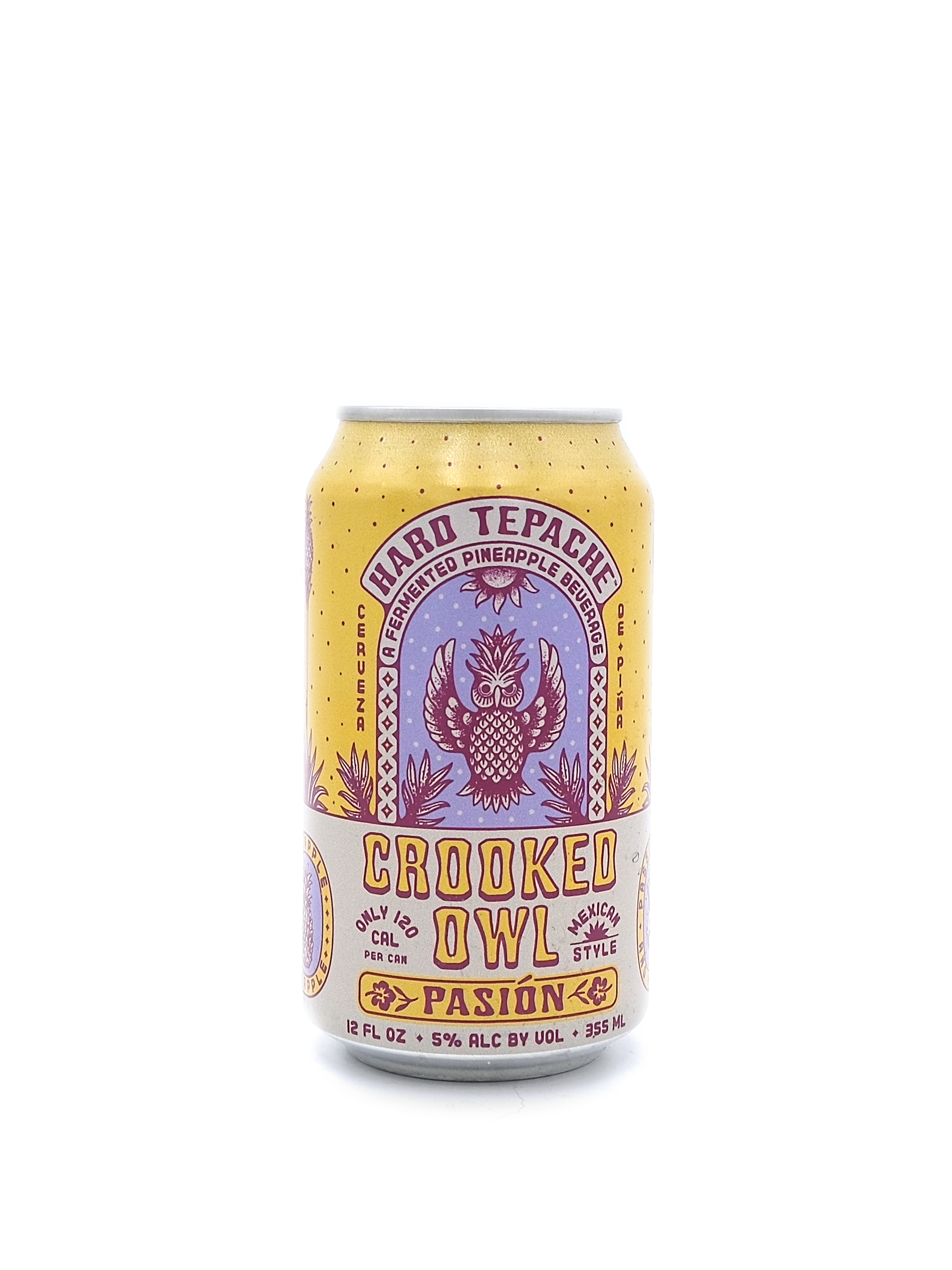 Crooked Owl Pasión Pineapple, Passionfruit & Hibiscus Hard Tepache 12oz