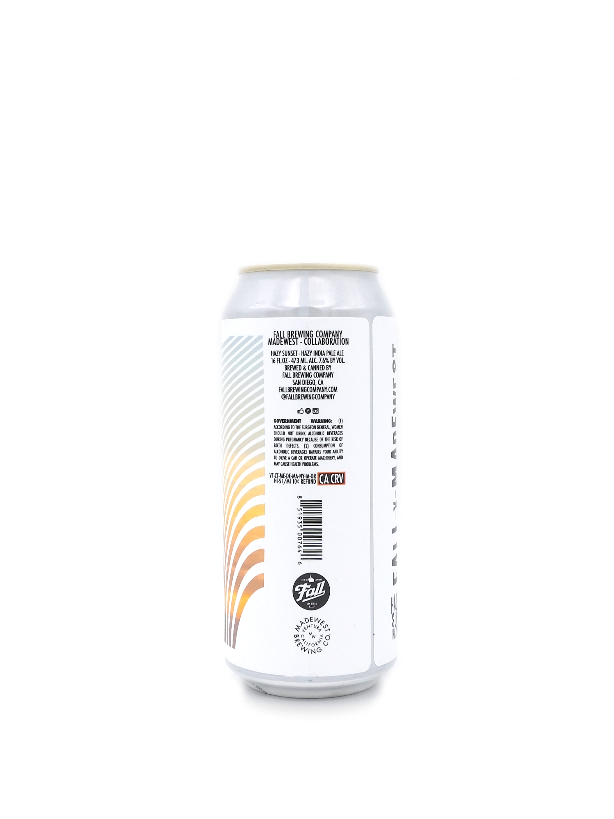 Fall Brewing x Madewest Hazy Sunset Hazy IPA 16oz