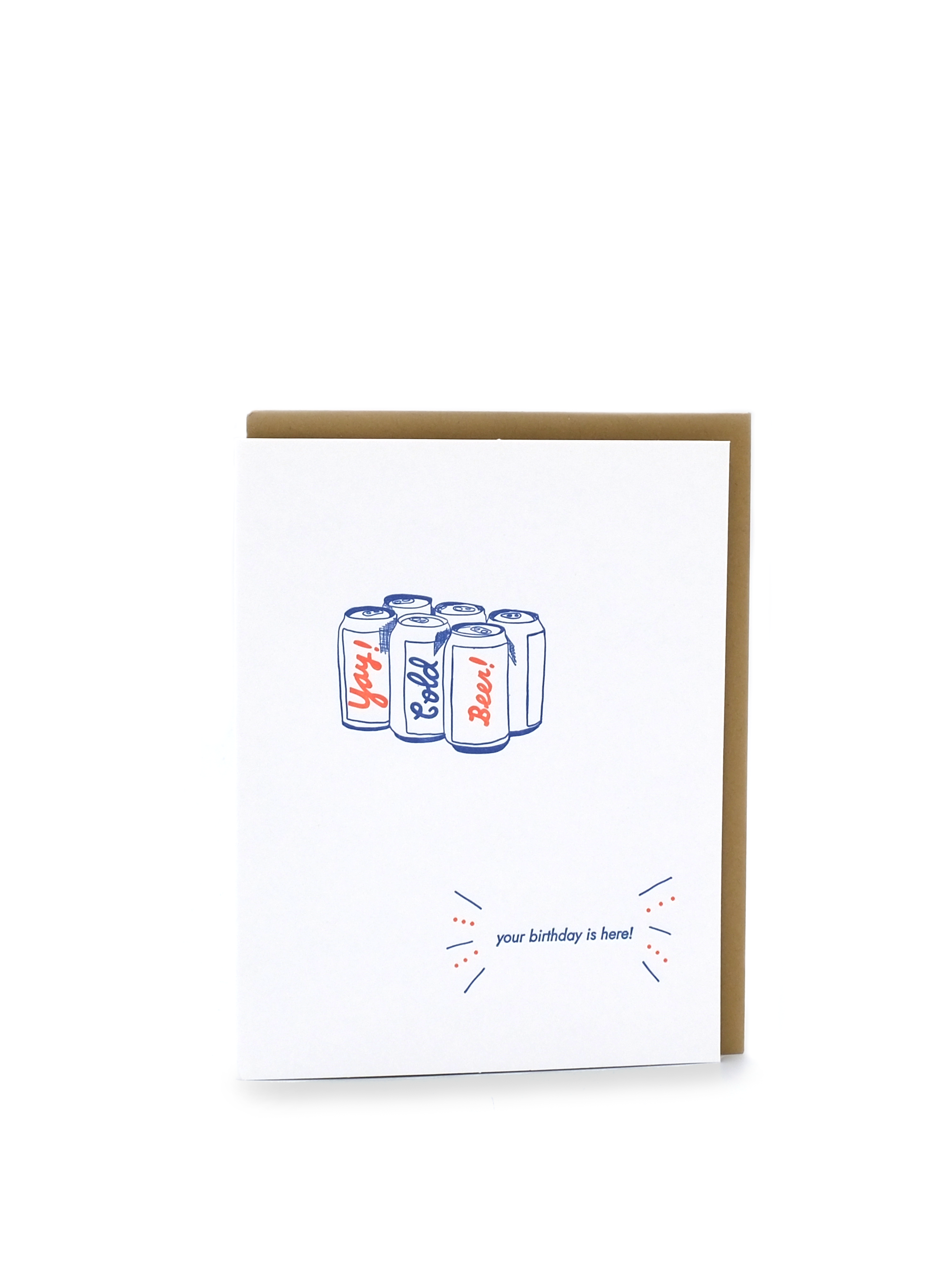 Happy Birthday Letterpress Card Yay! Cold Beer!