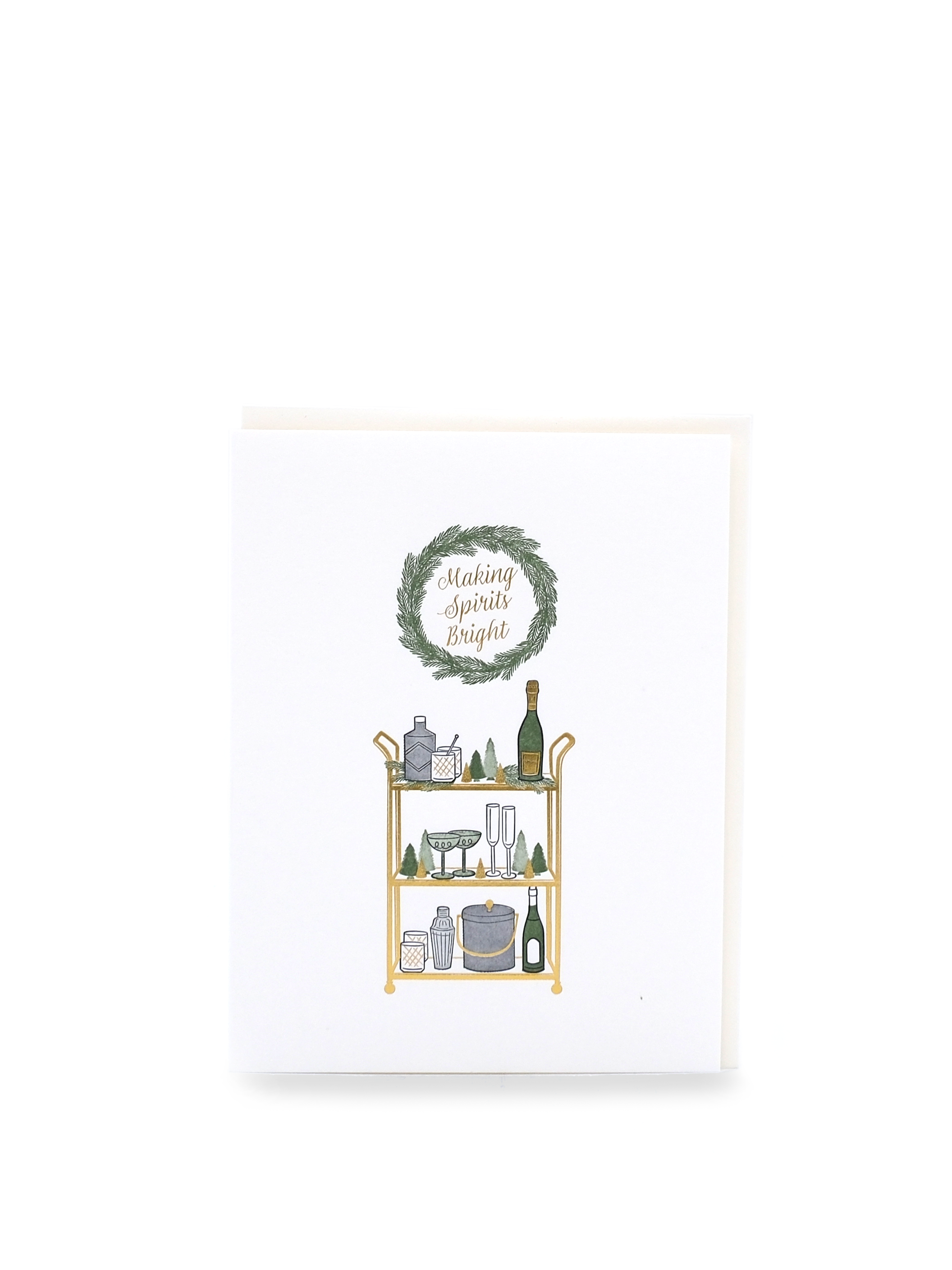 Holiday, Bright Bar Cart - Greeting Card