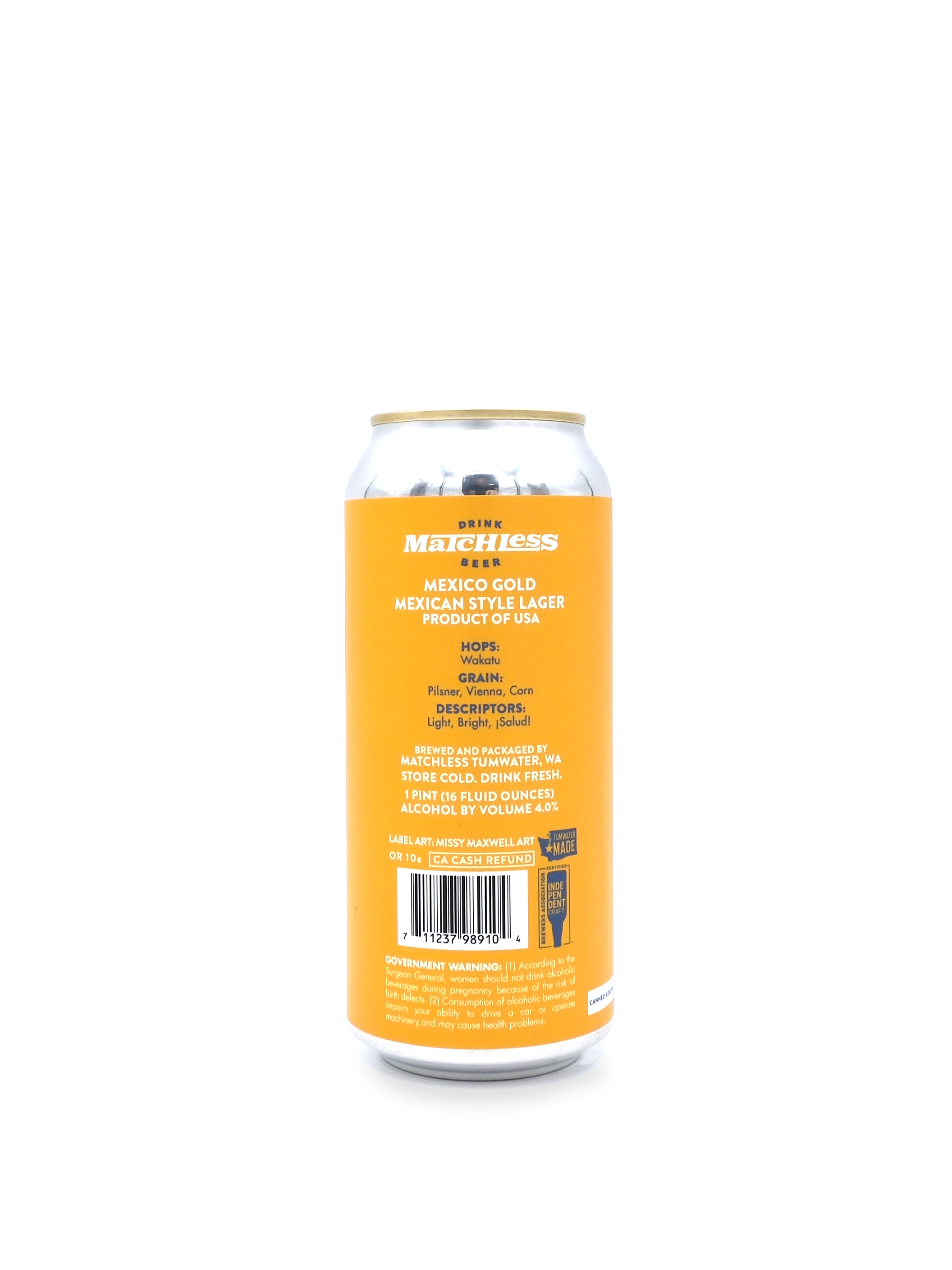 Matchless Brewing 'Mexico Gold' Mexican-Style Lager 16oz