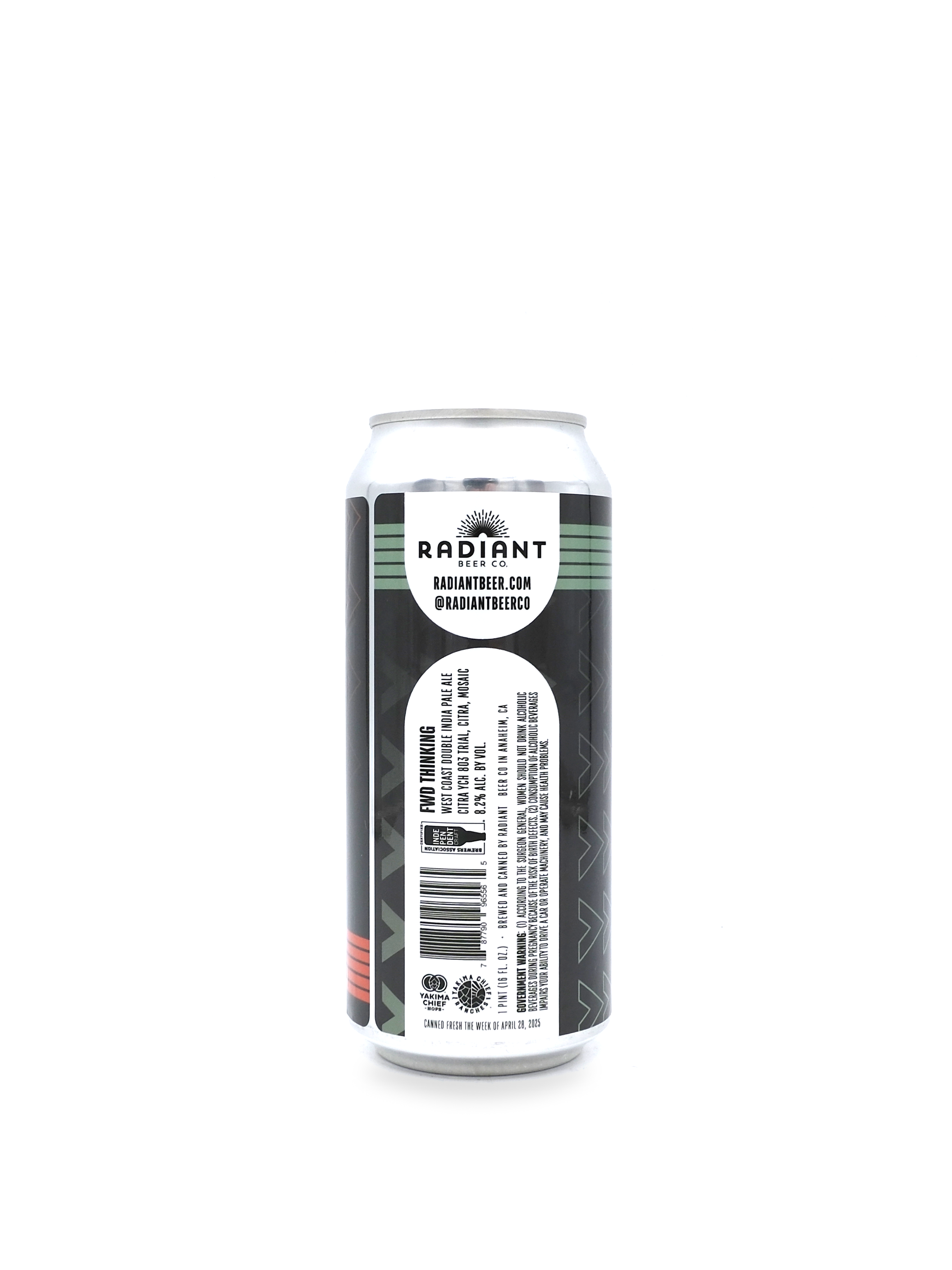 Radiant Beer Co. 'FWD Thinking' WC DIPA 16oz