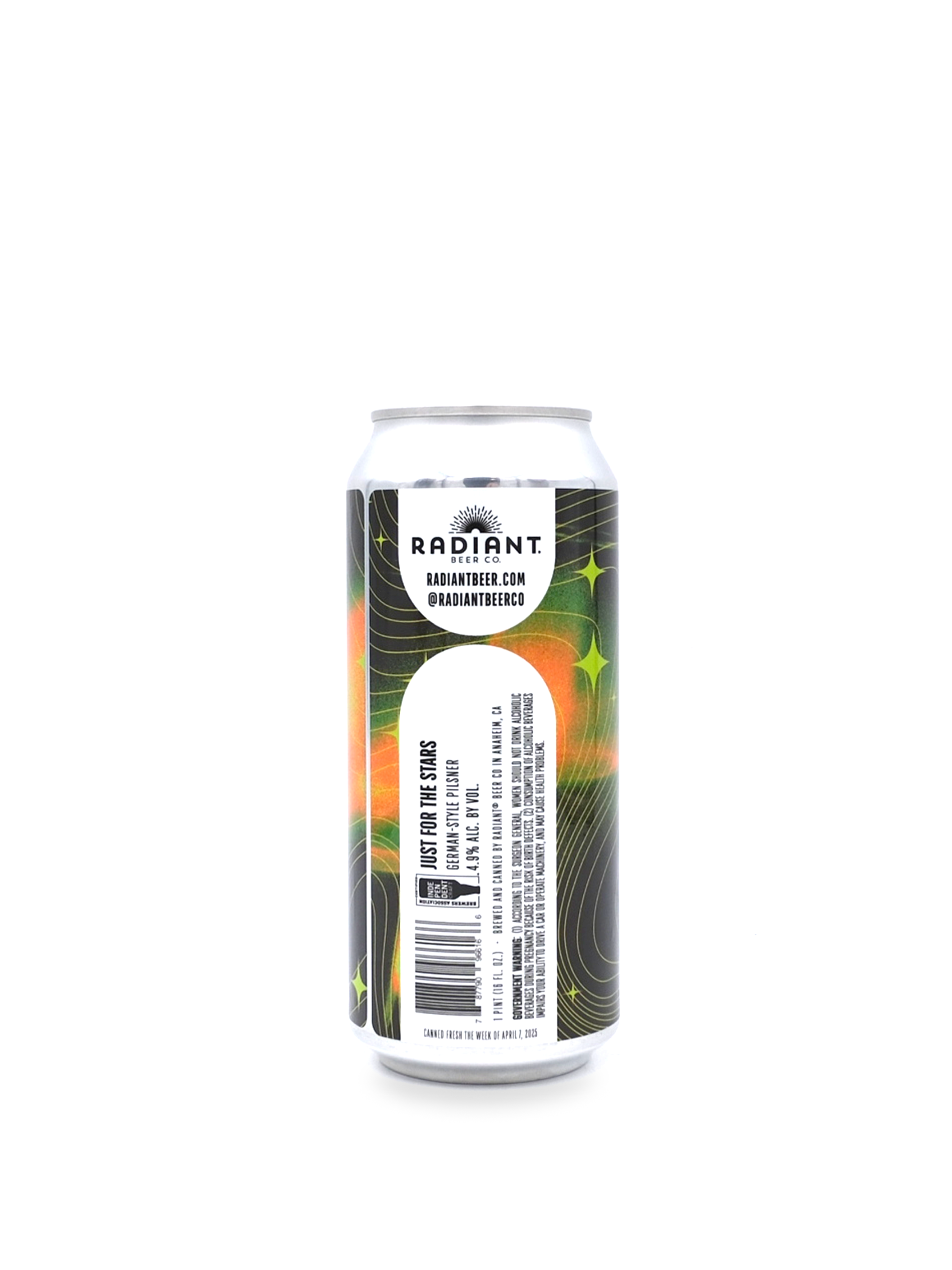 Radiant Beer Co. 'Just for the Stars' German-Style Pilsner 16oz