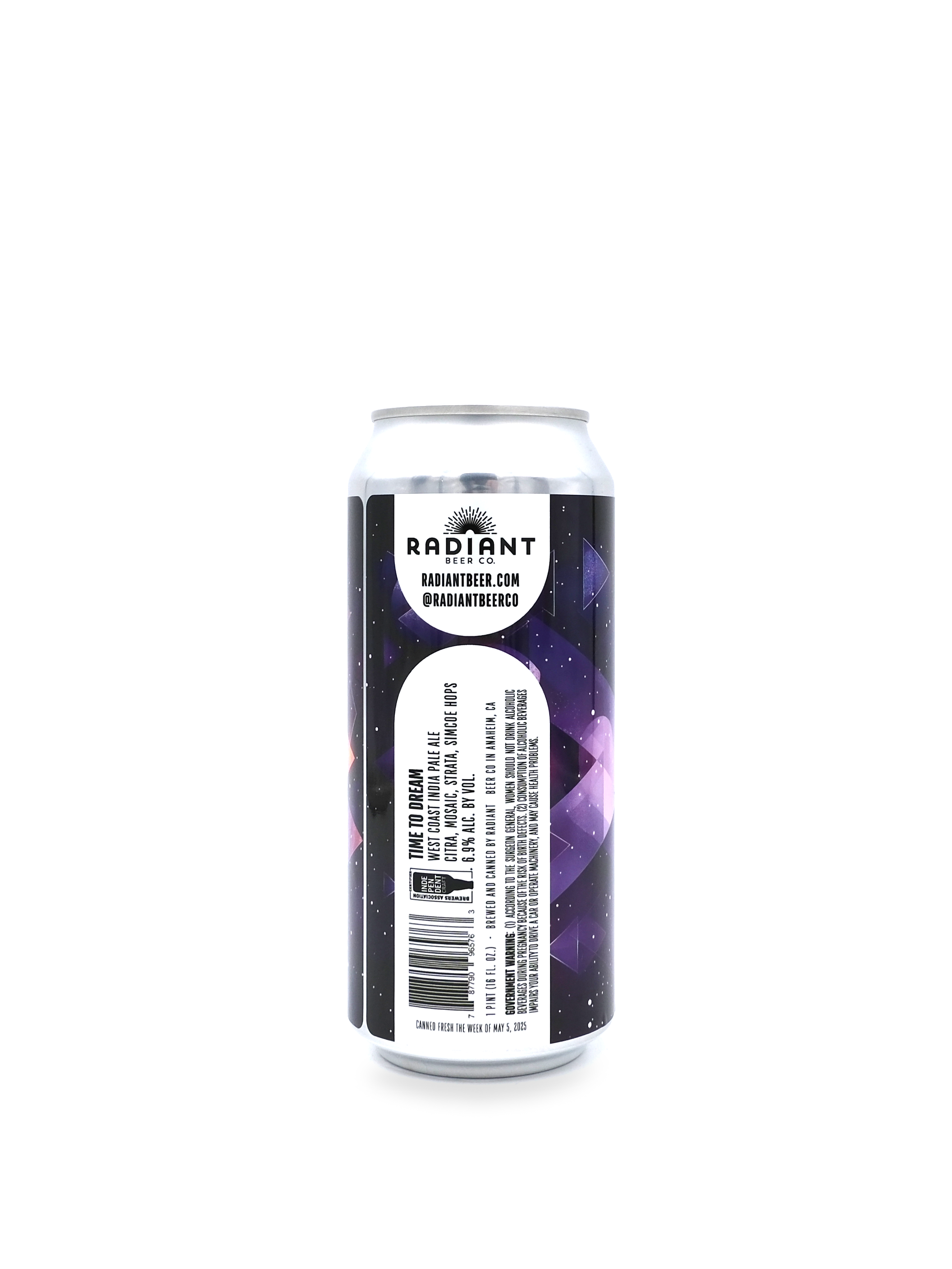 Radiant Beer Co. 'Time To Dream' WC IPA 16oz