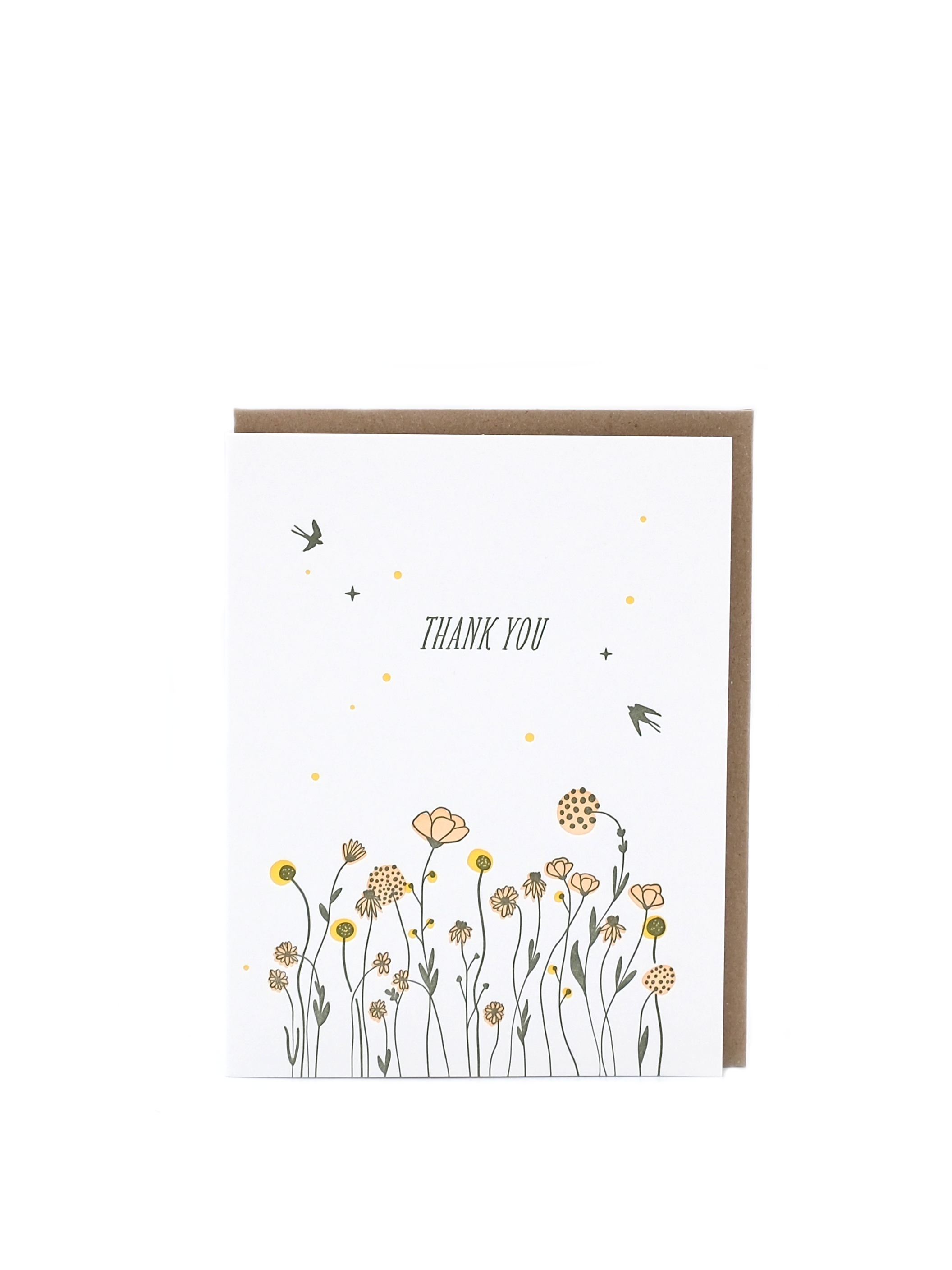 Thank you! Wildflowers Letterpress Card