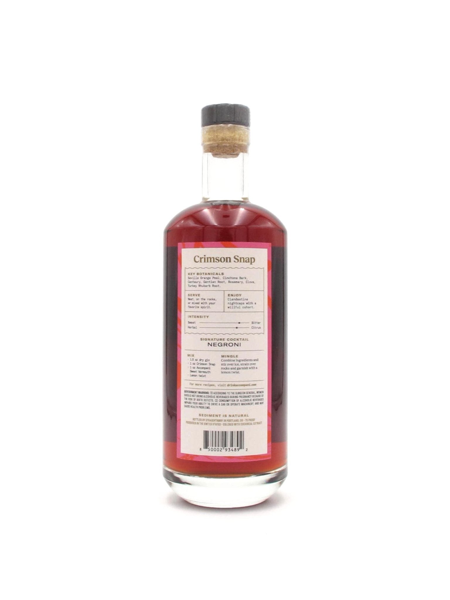 Accompani Amaro Crimson Snap 750mL