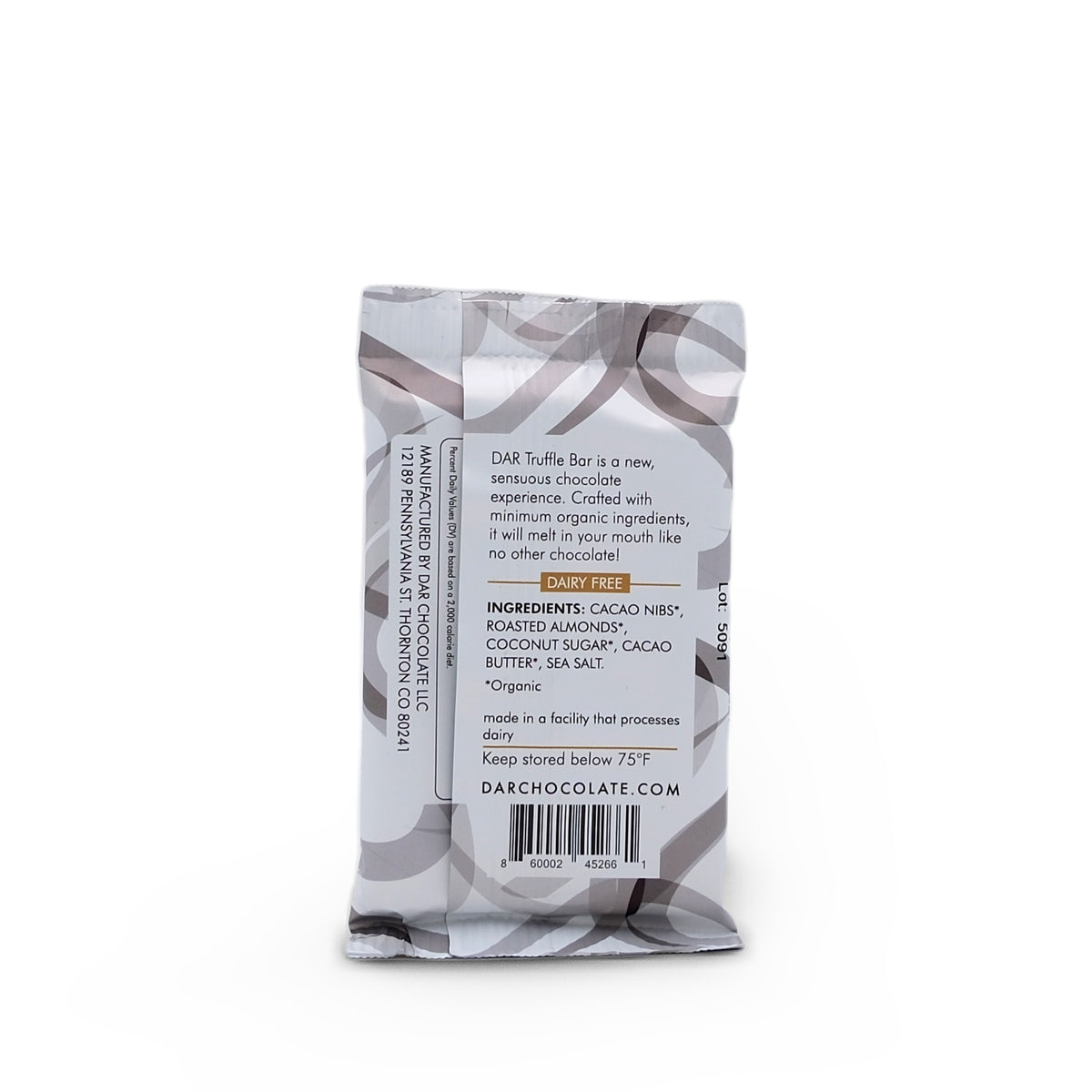 Dar Chocolate: Truffle - Almond Chocolate Bar - Vegan 1.75oz