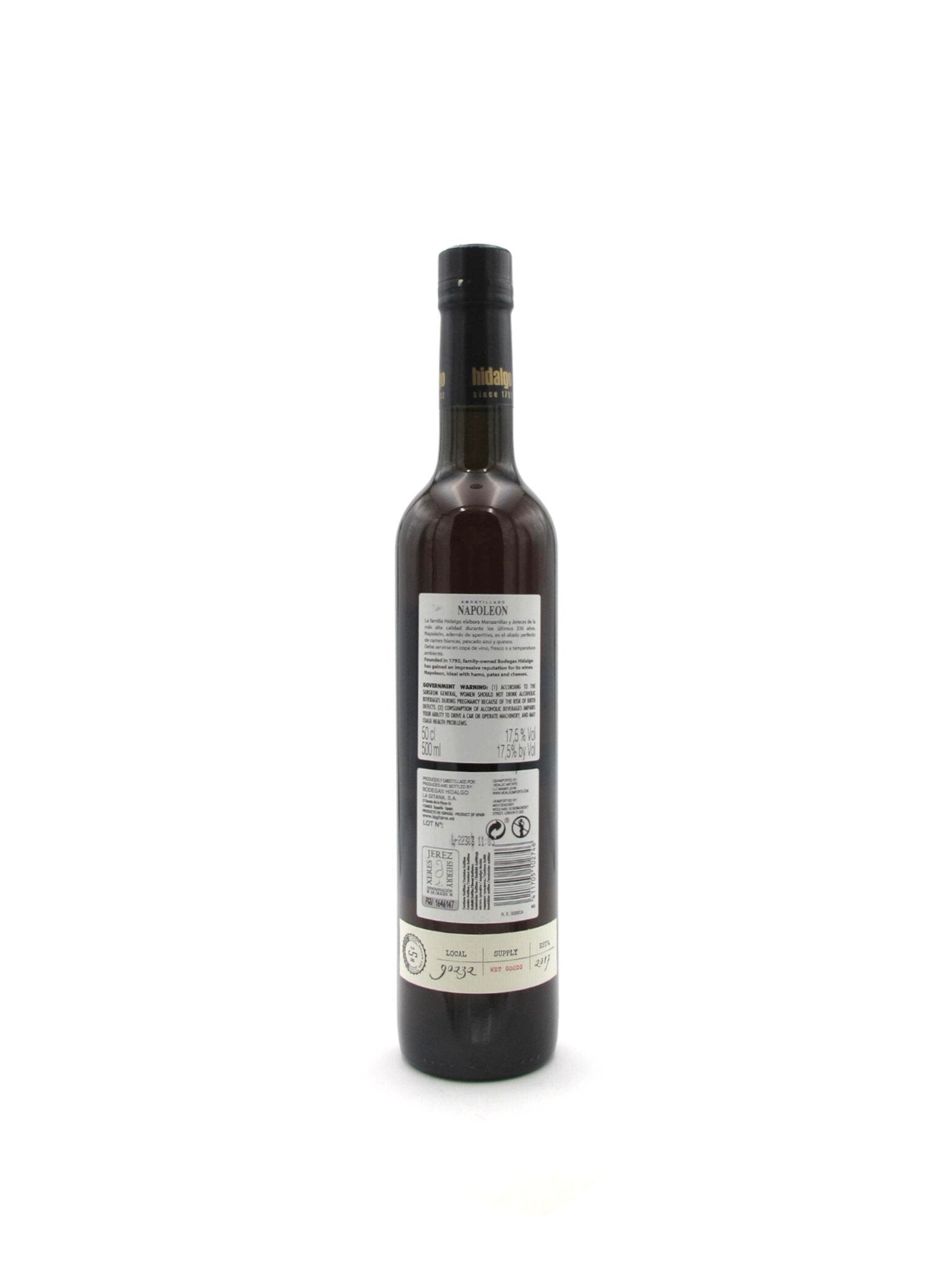 Emilio Hidalgo Napoleon Amontillado Sherry 500ml