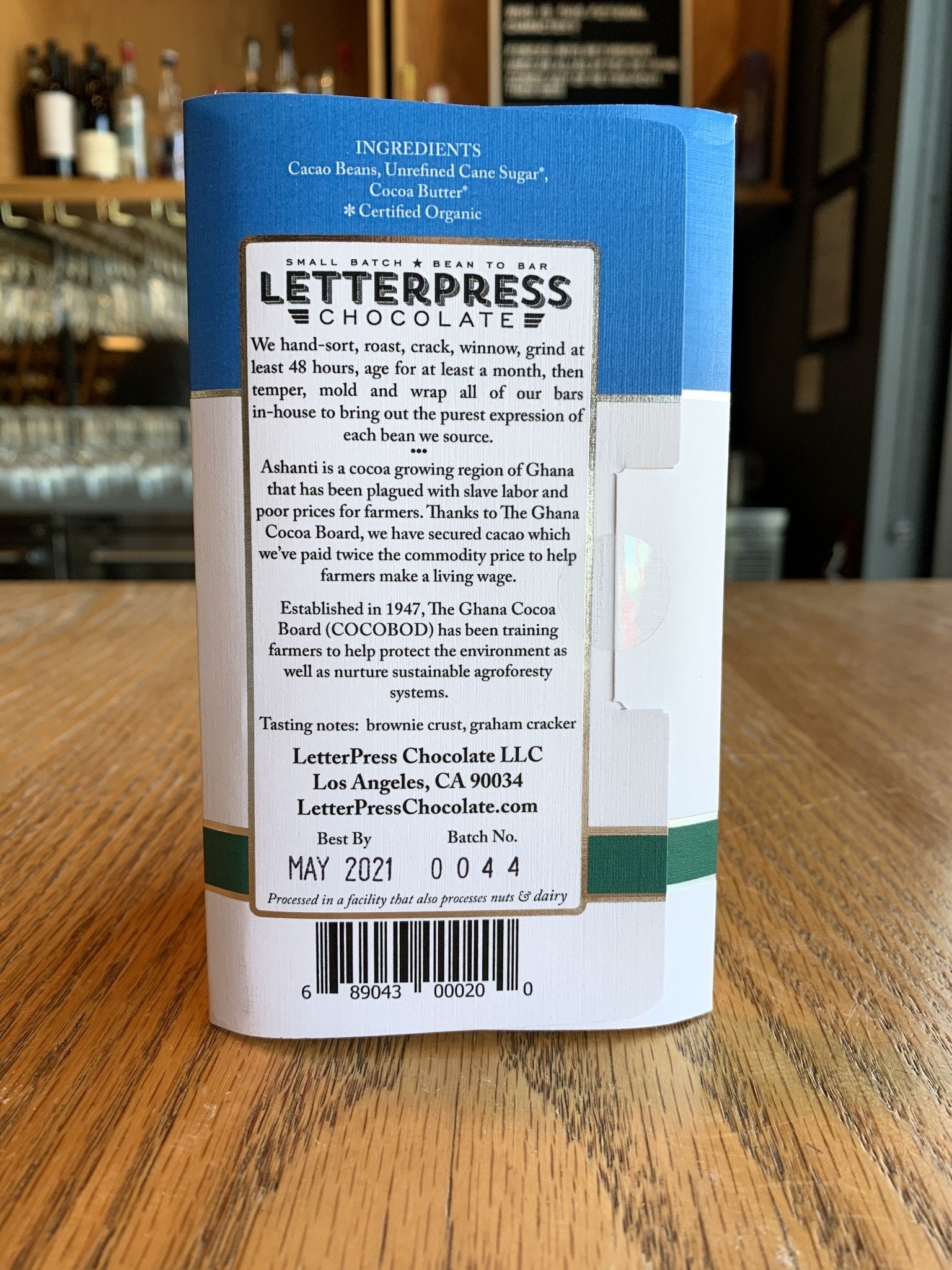 Letterpress Chocolate Ghana Ashanti 70% 2.1oz