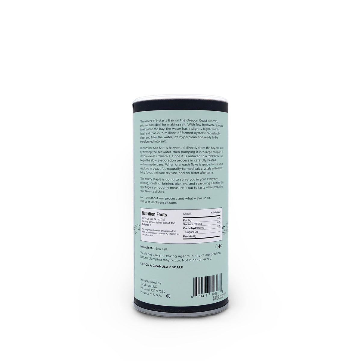 Jacobsen Pure Kosher Sea Salt Canister 1lb/454g