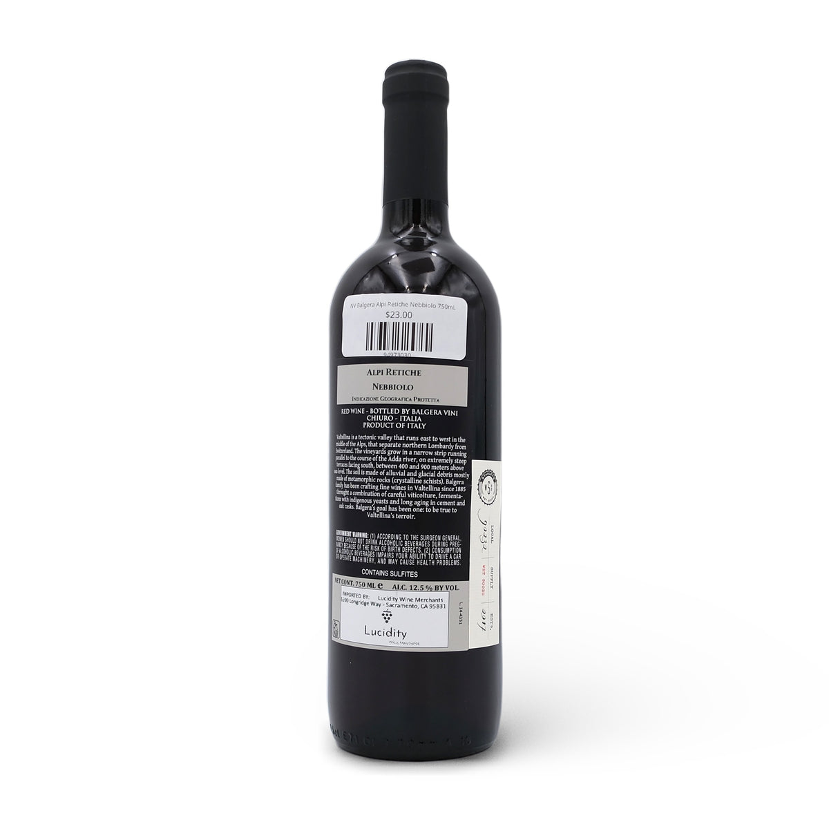 NV Balgera Alpi Retiche Nebbiolo 750mL