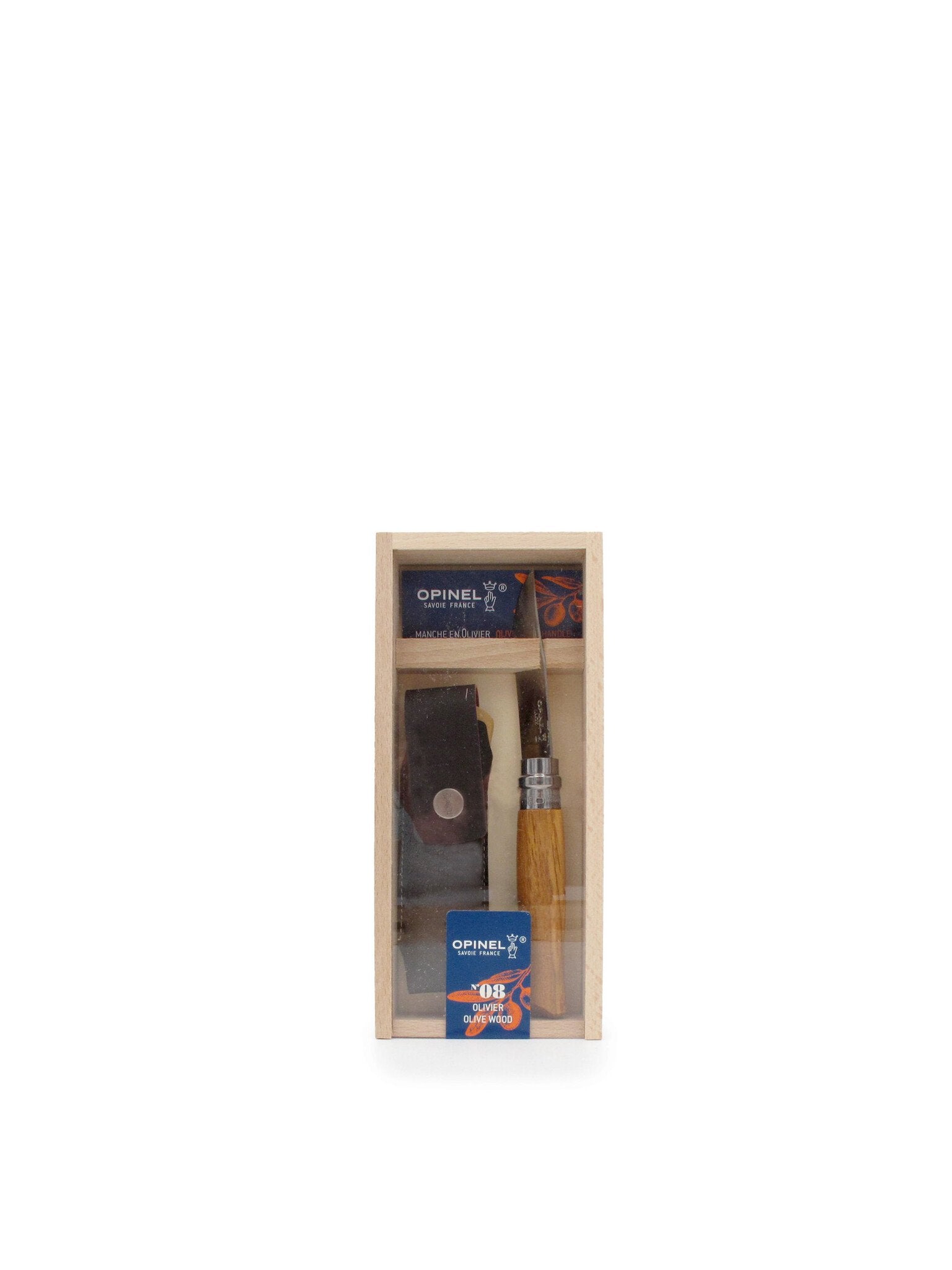 Opinel #8 Olive Folding Knife + Alpine Sheath Gift Box