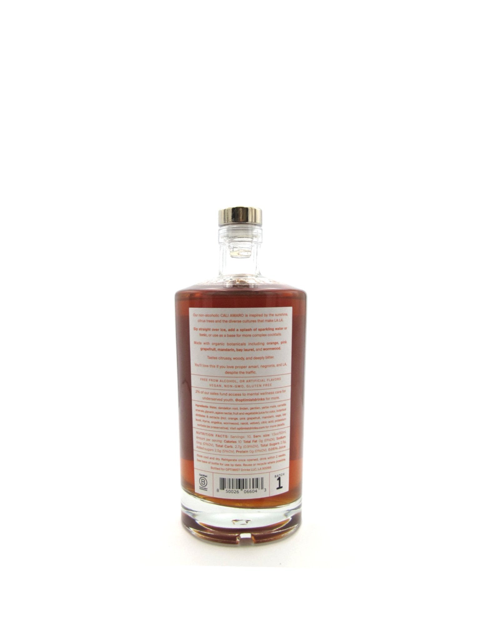 Optimist Botanicals Non-Alcoholic Spirit CALI AMARO 750mL