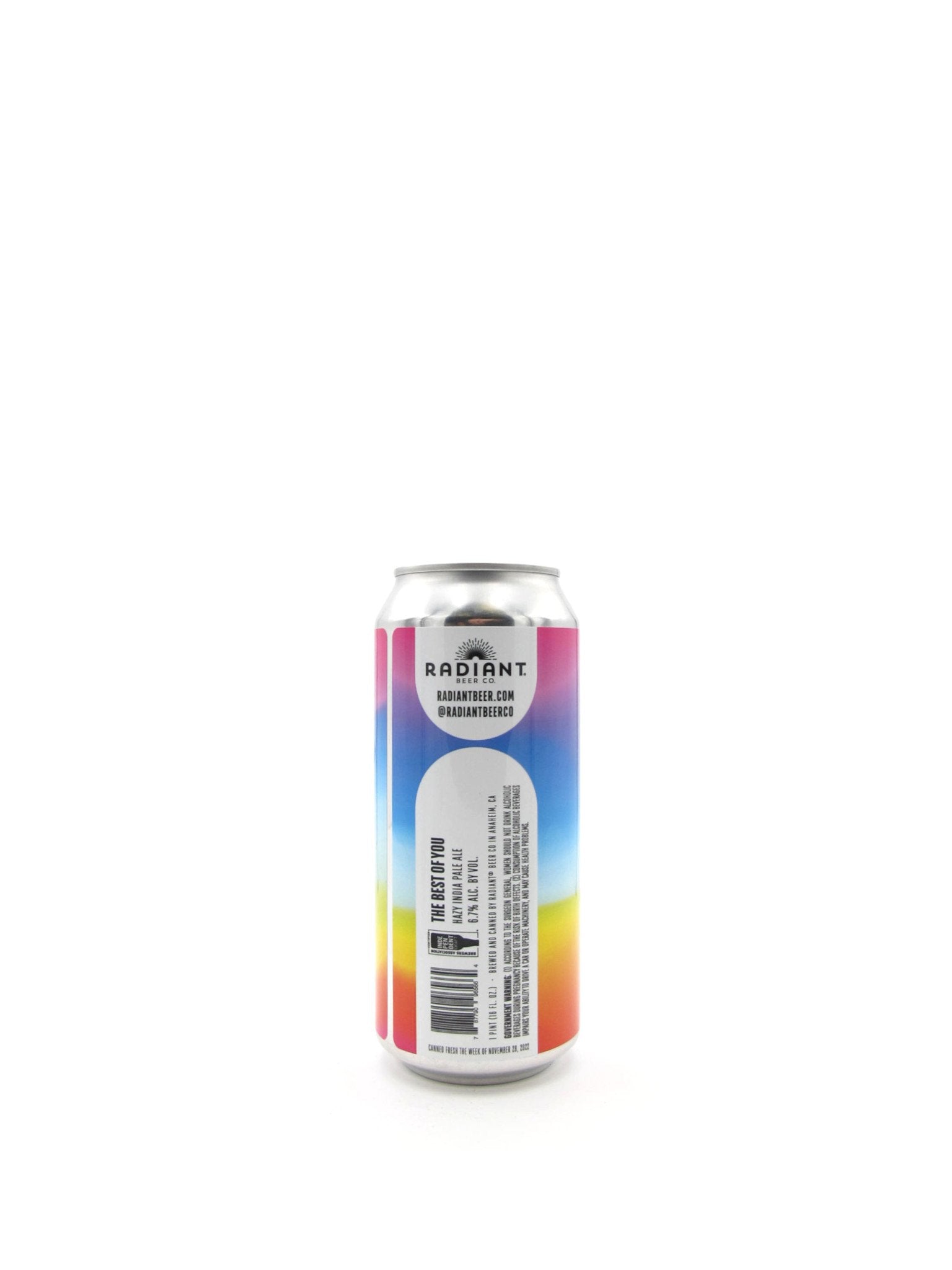 Radiant Beer Co. 'The Best Of You' Hazy IPA  16oz