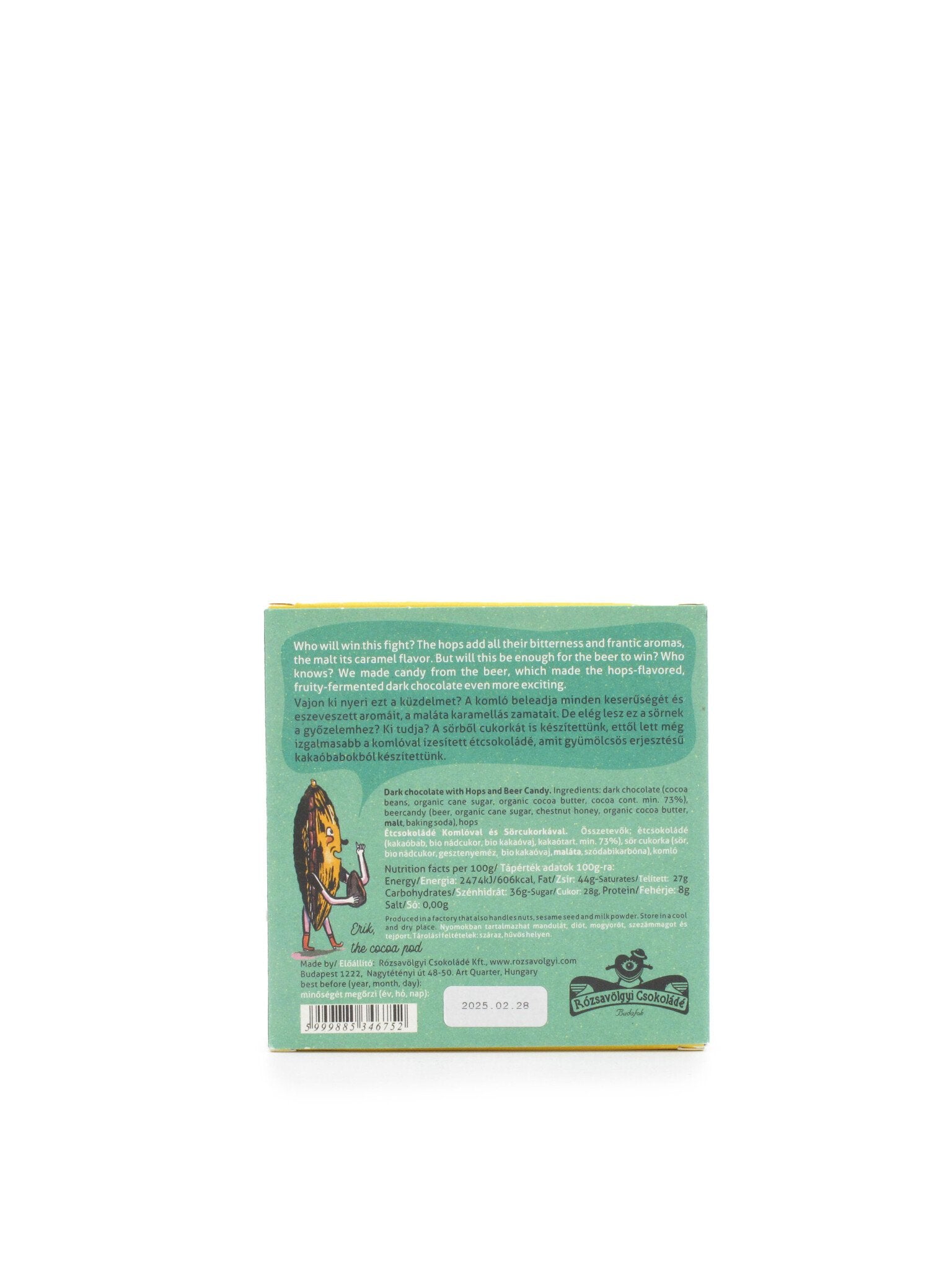 Rózsavölgyi Csokoládé Bear vs Cocoa 73% Bar 70g