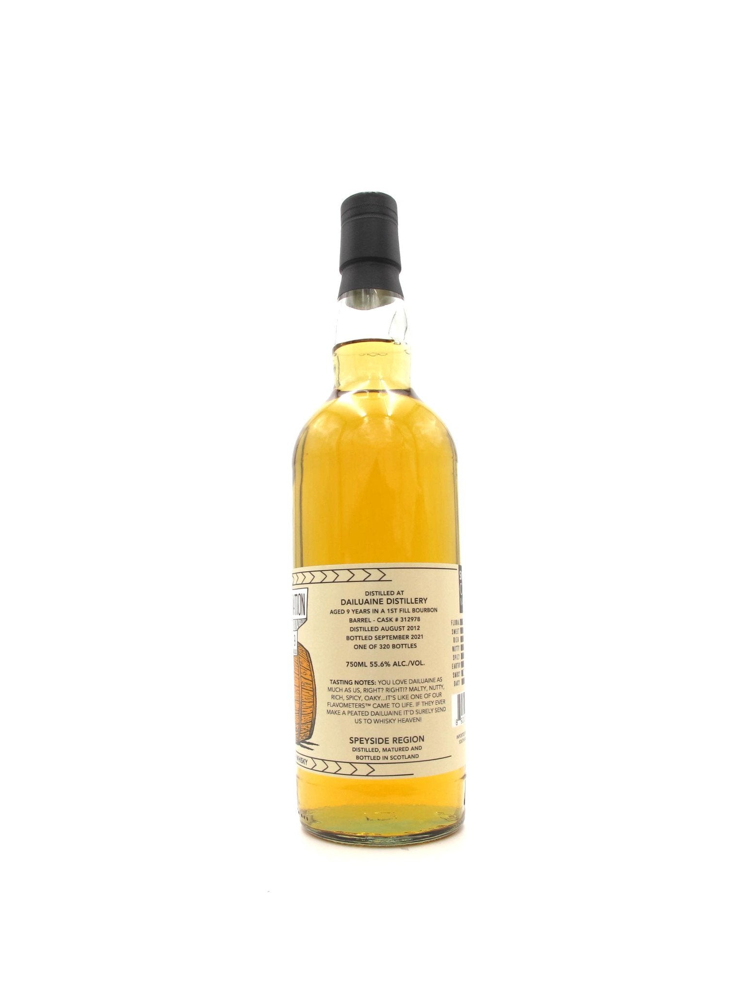 Single Cask Nation Dailuane 2009 9 Year Cask Strength First Fill Bourbon Cask Scotch Whisky 750mL