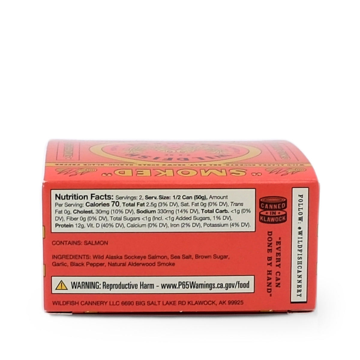 Wildfish Cannery Smoked Sockeye Salmon 3.5oz/100g
