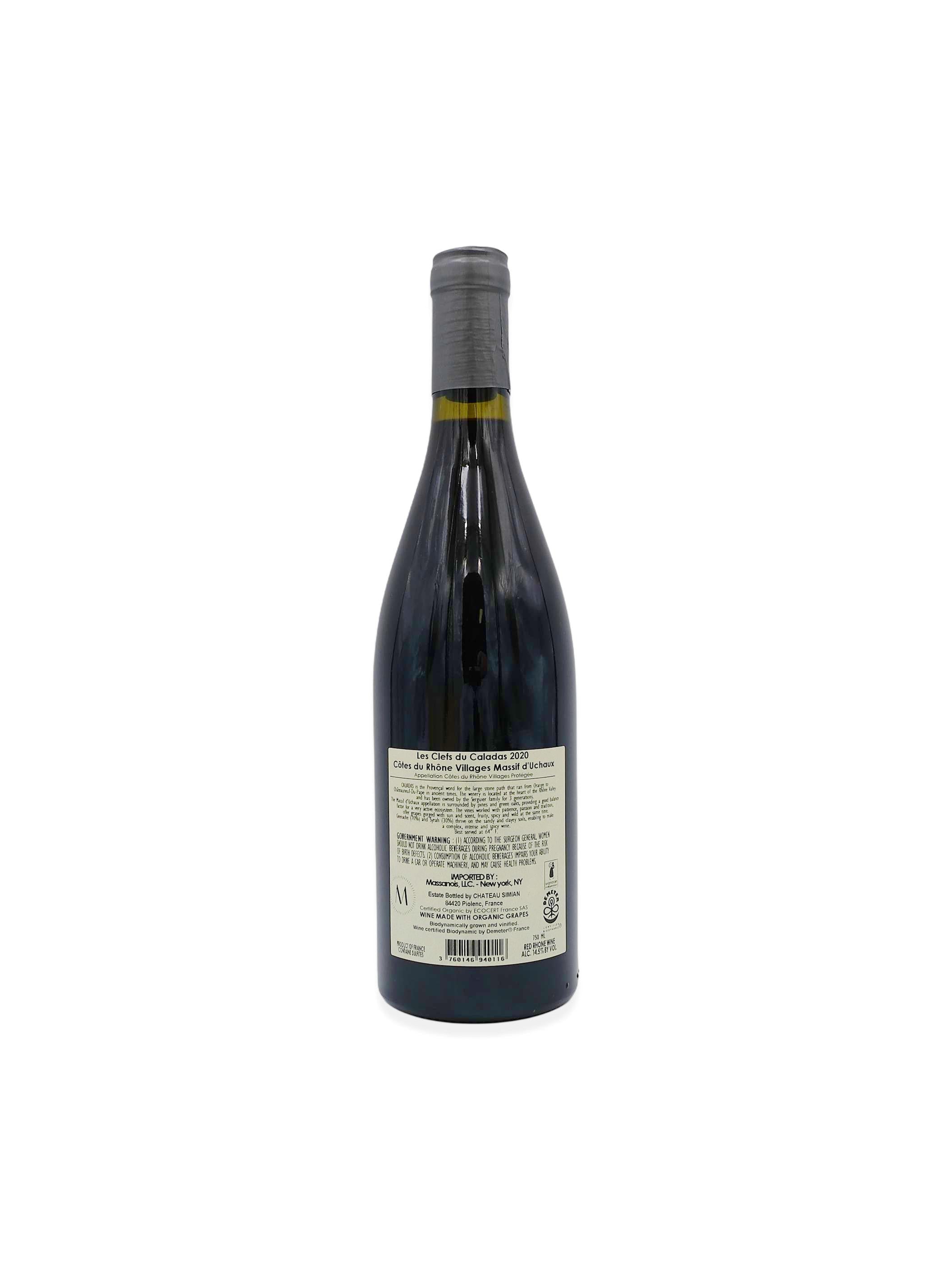 2020 Les Clefs Du Caladas Massif D'Uchaux Cotes du Rhone Villages 750mL