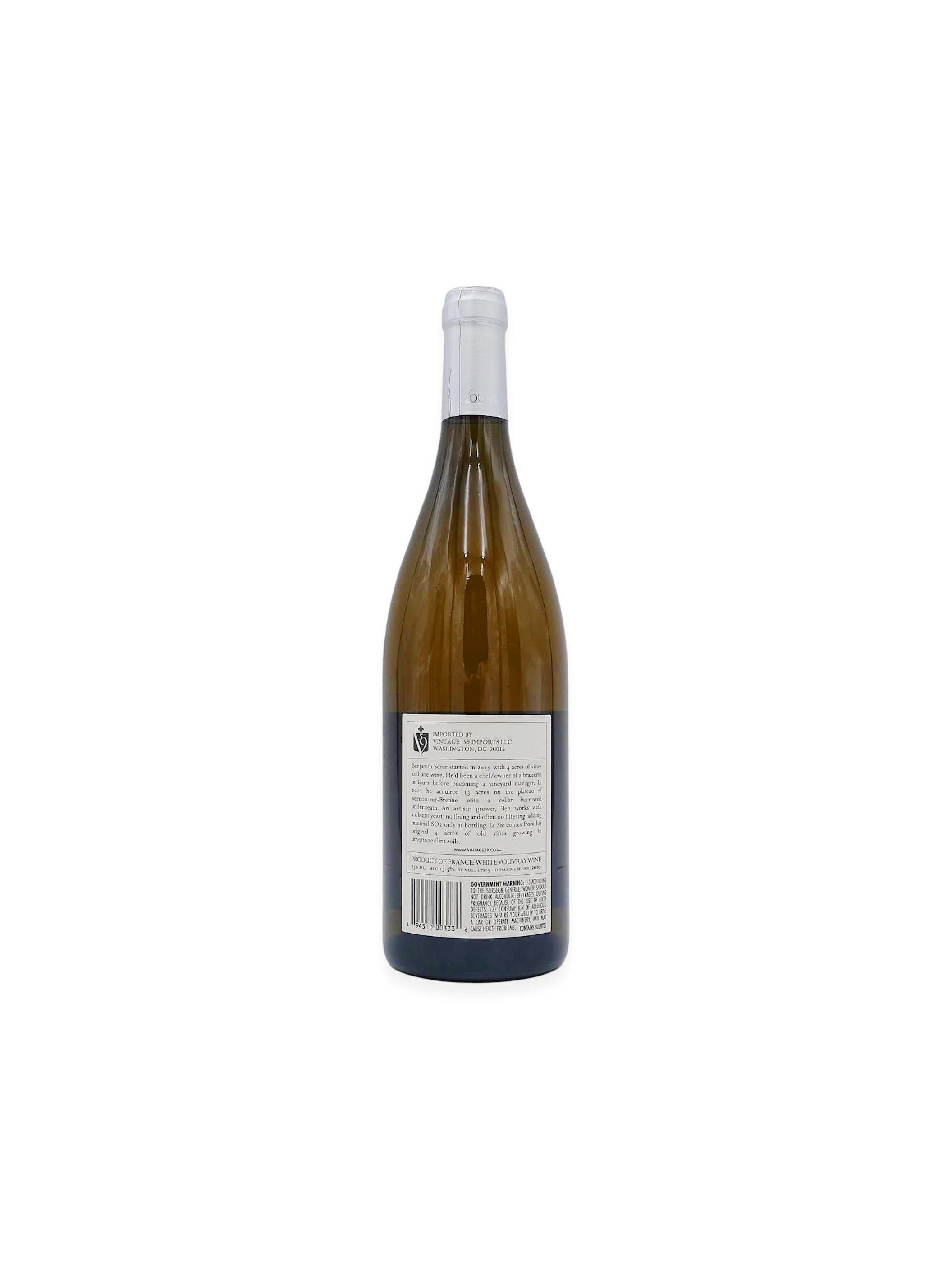 2019 Benjamin Serer Vouvray Sec 750mL