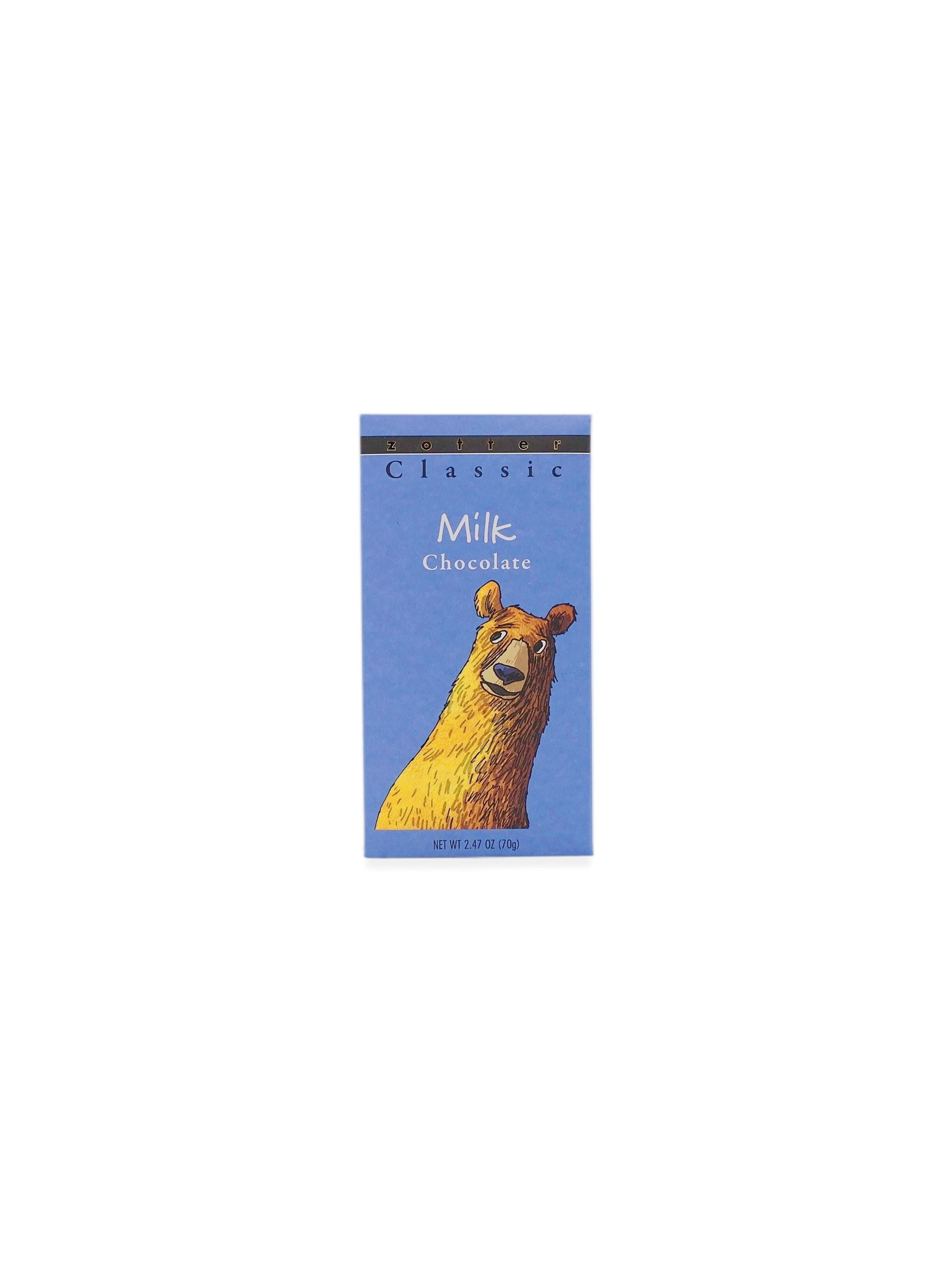 Zotter Chocolates Classic Milk Chocolate 2.47oz/70g