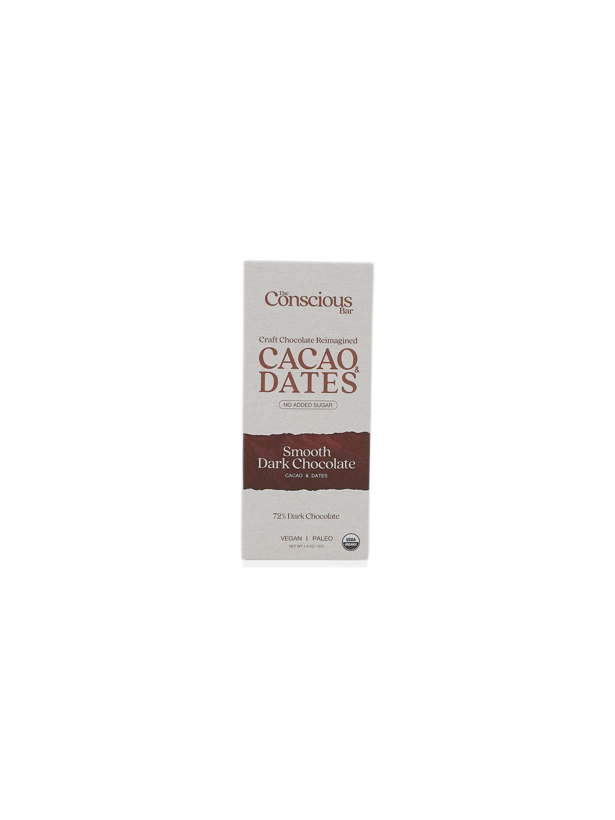 The Conscious Bar Date Sweetened Smooth Dark Chocolate 50g/1.8oz