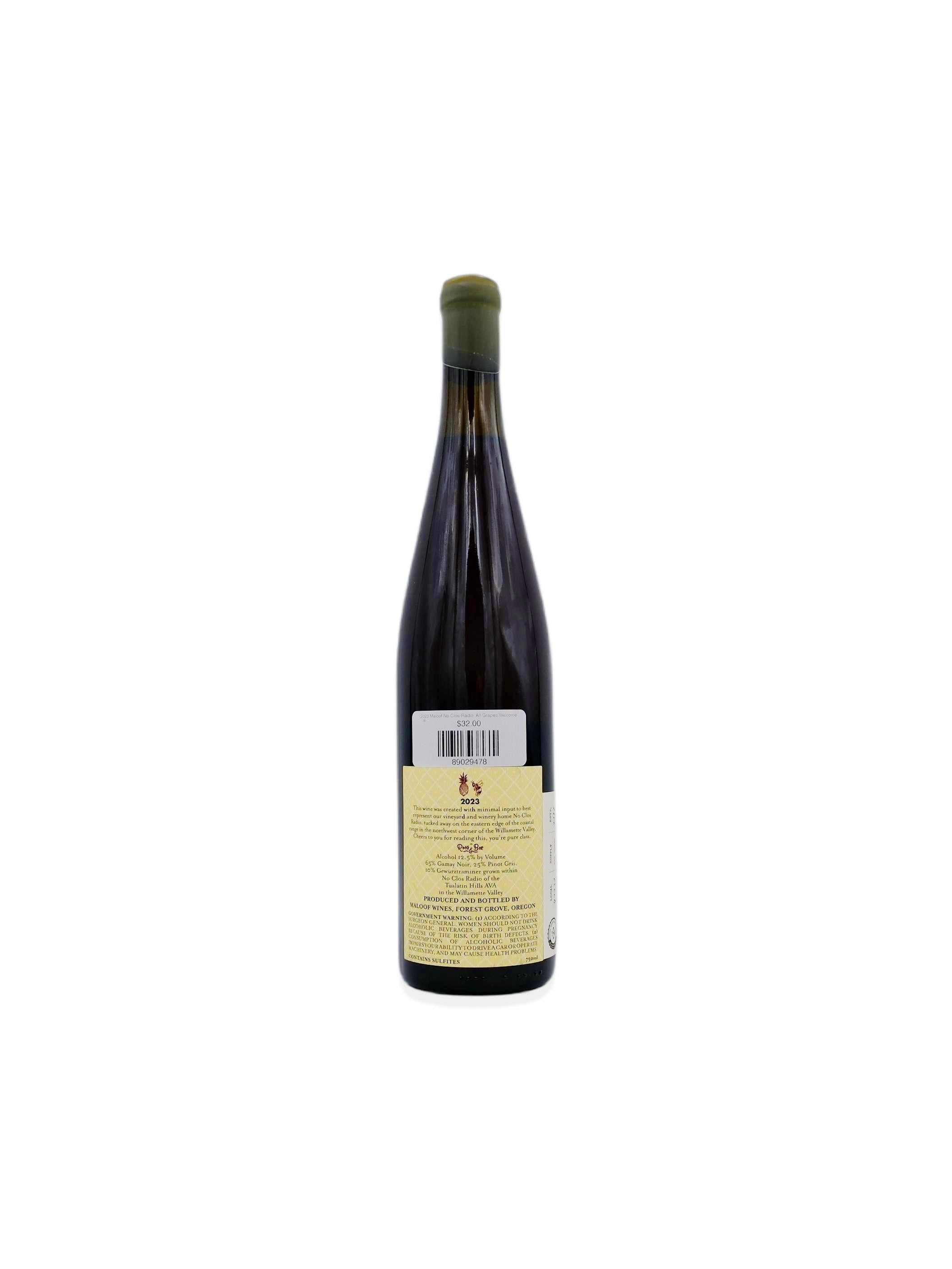 2023 Maloof No Clos Radio 'All Grapes Welcome' Estate Red 750mL