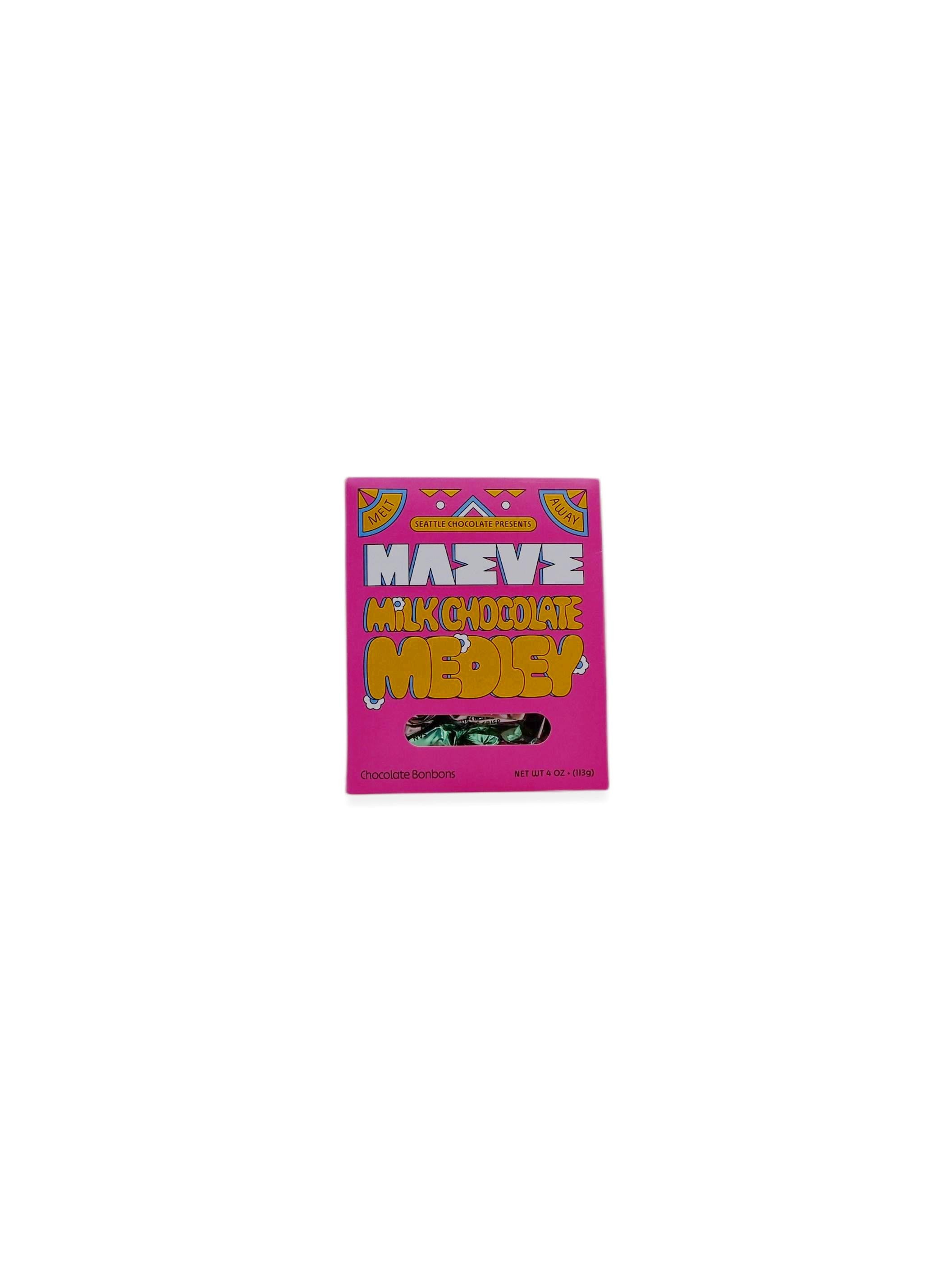 Seattle Chocolate Presents Maeve - Milk Chocolate Medley Bonbon Box 4oz/113g