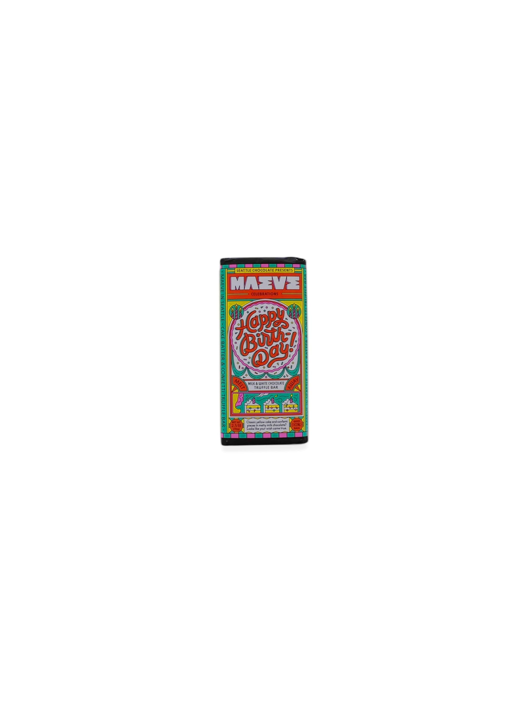 Seattle Chocolate Presents Maeve - Happy Birthday Truffle Bar 70g