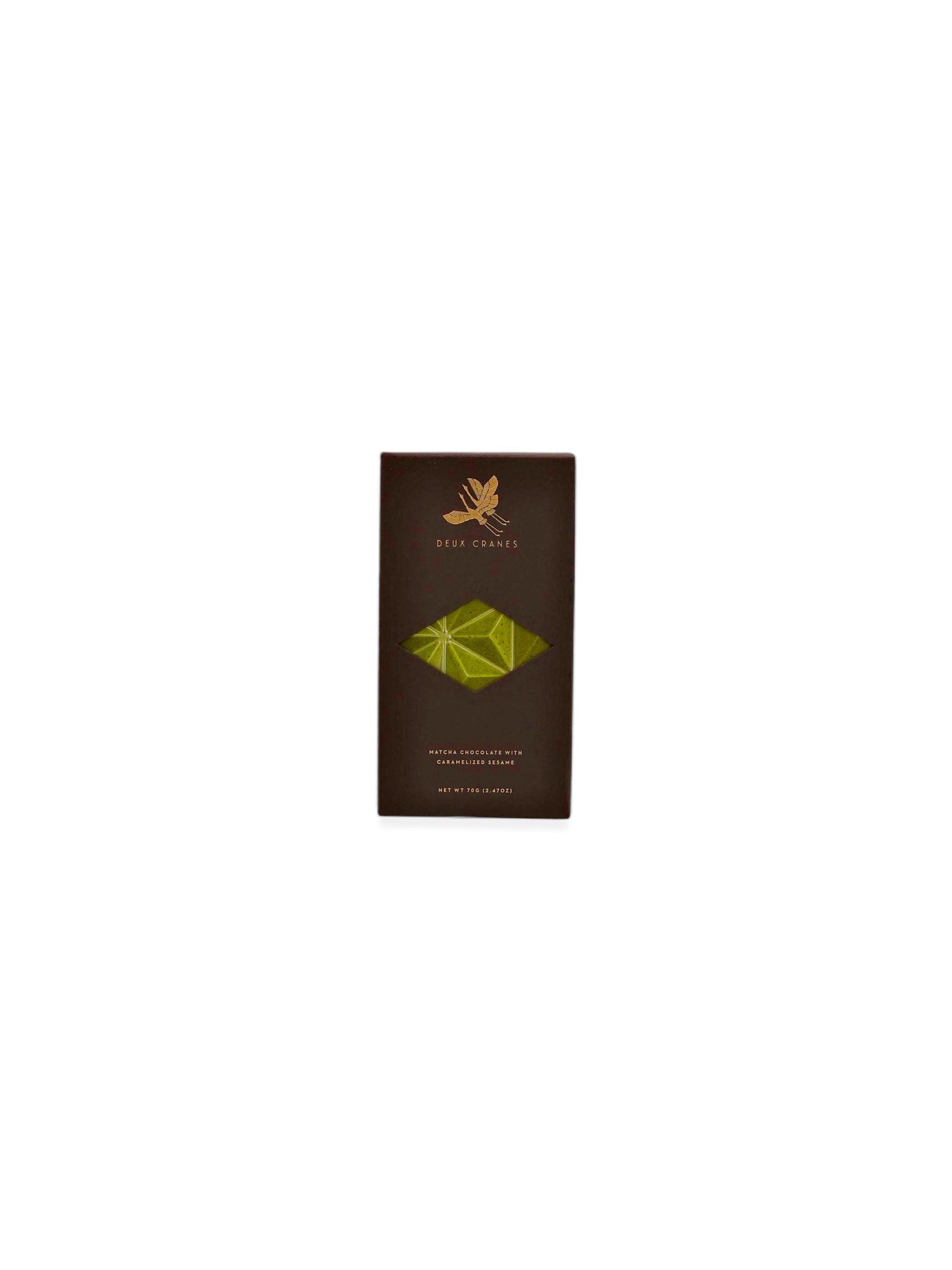 Deux Cranes  Matcha Chocolate with Caramelized Sesame 70g