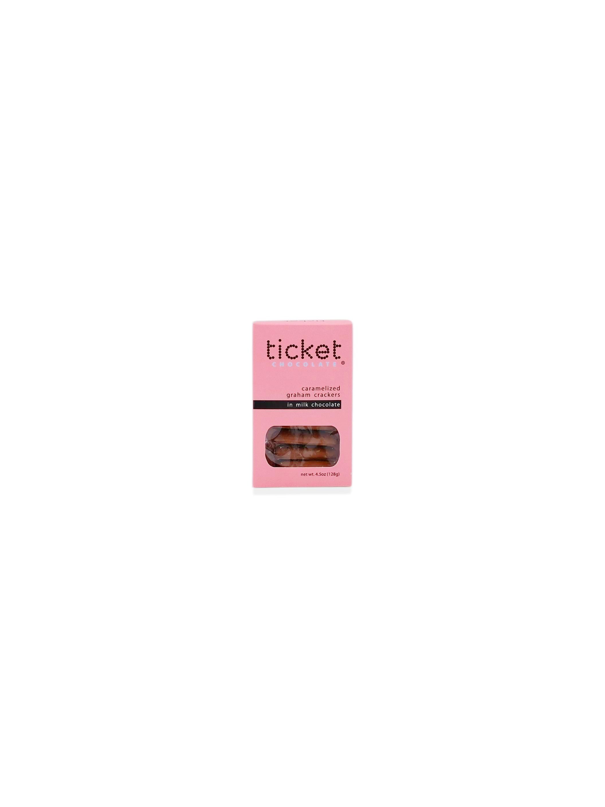 Ticket Chocolate Gourmet Milk Chocolate Enrobed Cookies with Caramelized Graham Crackers 4.5oz/128g