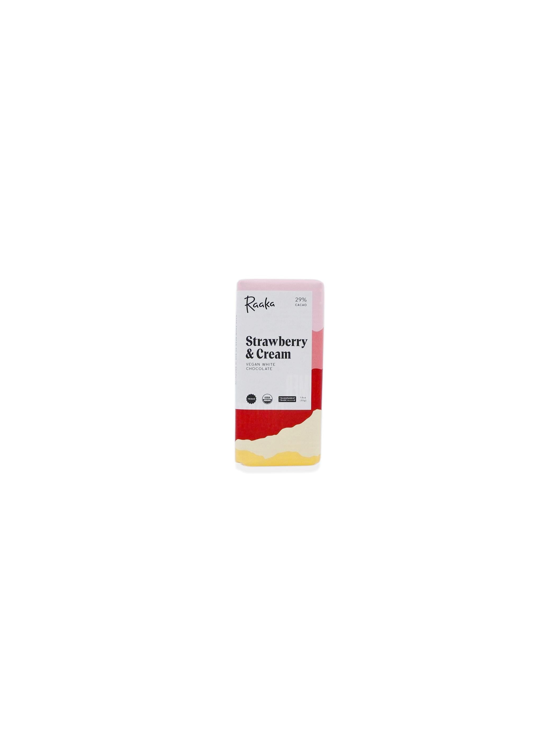 Raaka Strawberry & Cream Vegan White Chocolate 29% Bar