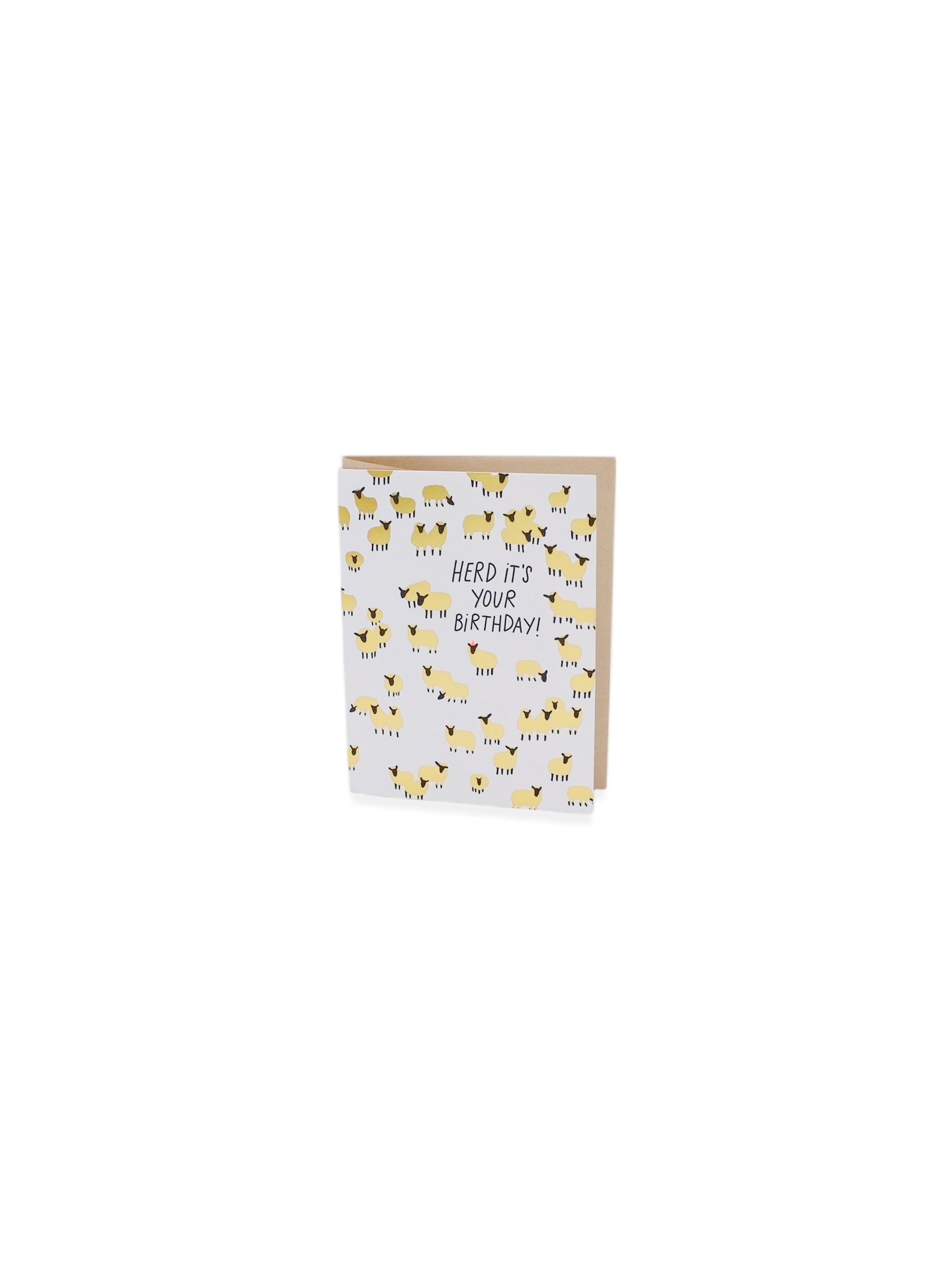 Birthday Sheep Herd Egg Press Greeting Card